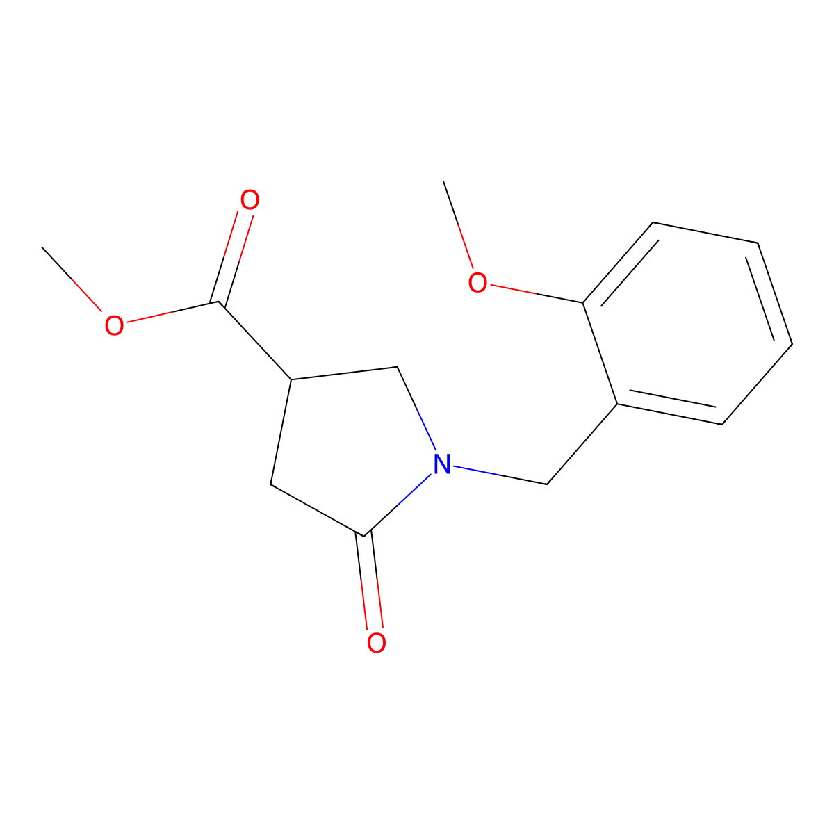 Methyl 1-[(2-methoxyphenyl)methyl]-5-oxopyrrolidine-3-carboxylate molecular structure, CAS 1170654-09-7