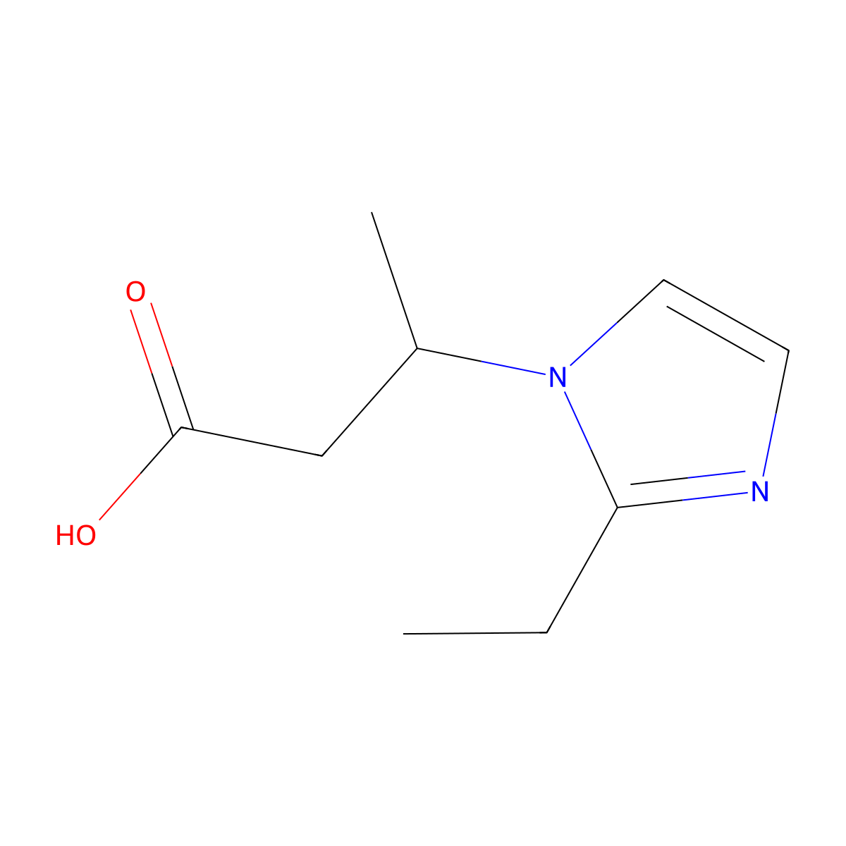 3-(2-ethyl-1H-imidazol-1-yl)butanoic acid molecular structure, CAS 1170654-24-6