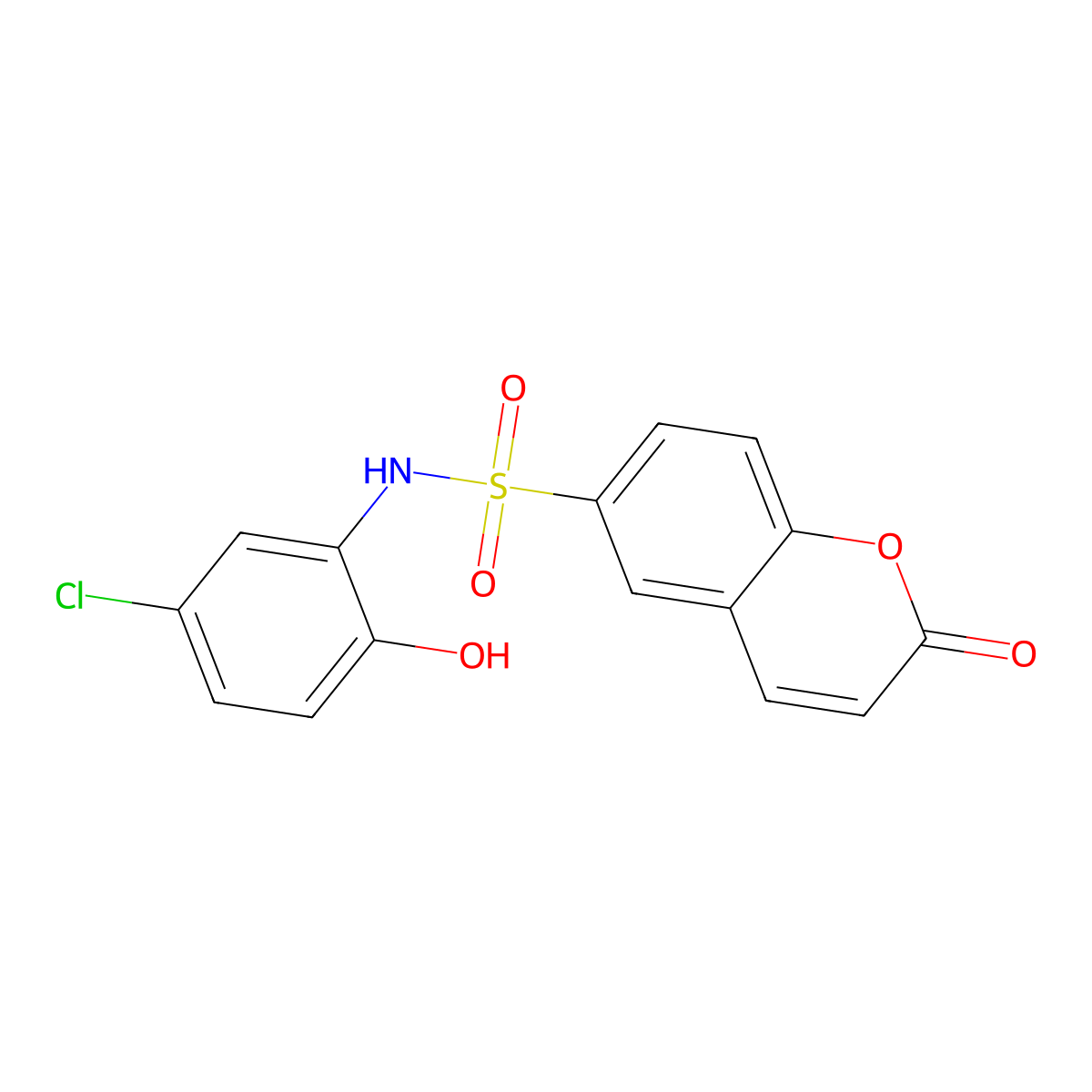 N-(5-chloro-2-hydroxyphenyl)-2-oxo-2H-chromene-6-sulfonamide molecular structure, CAS 1170655-93-2