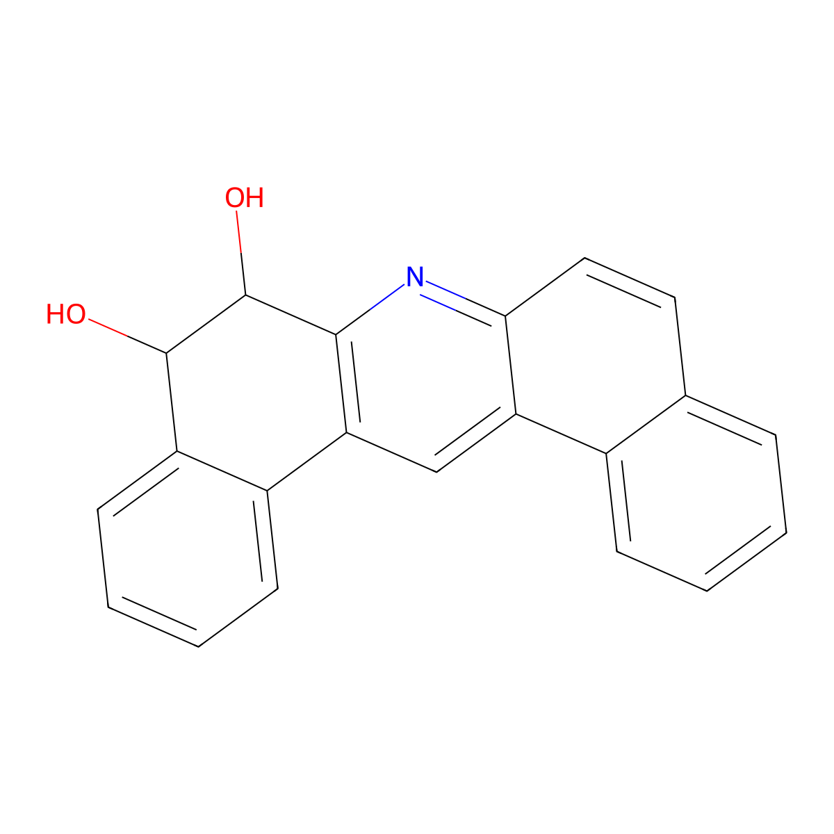 trans-Dibenz(a,j)acridine-5,6-dihydrodiol molecular structure, CAS 117066-35-0