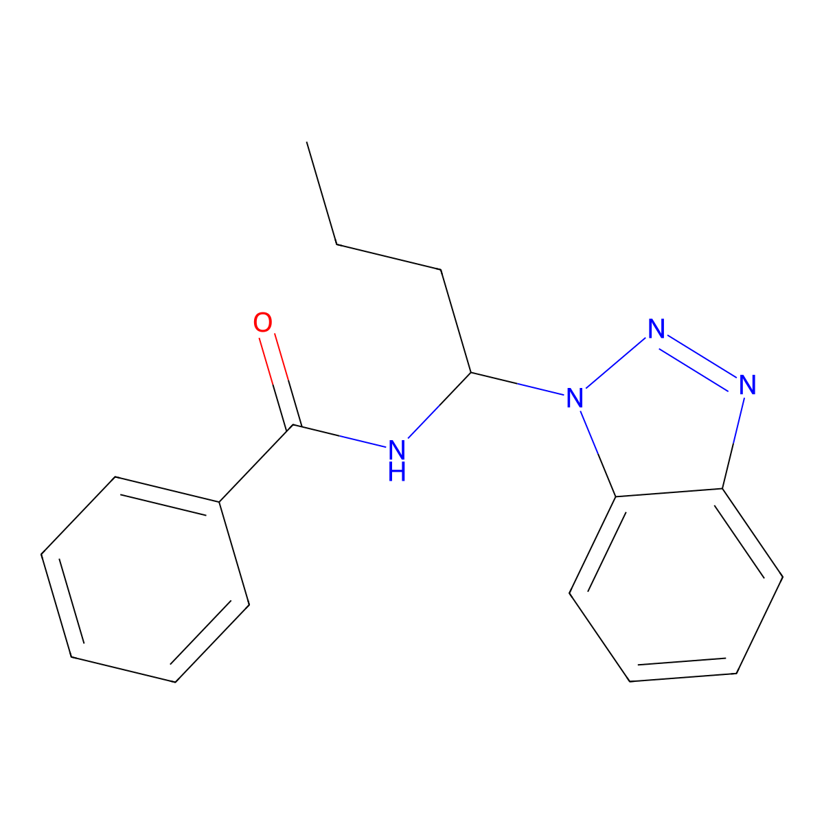 N-[1-(1H-1,2,3-Benzotriazol-1-yl)butyl]benzamide molecular structure, CAS 117067-47-7