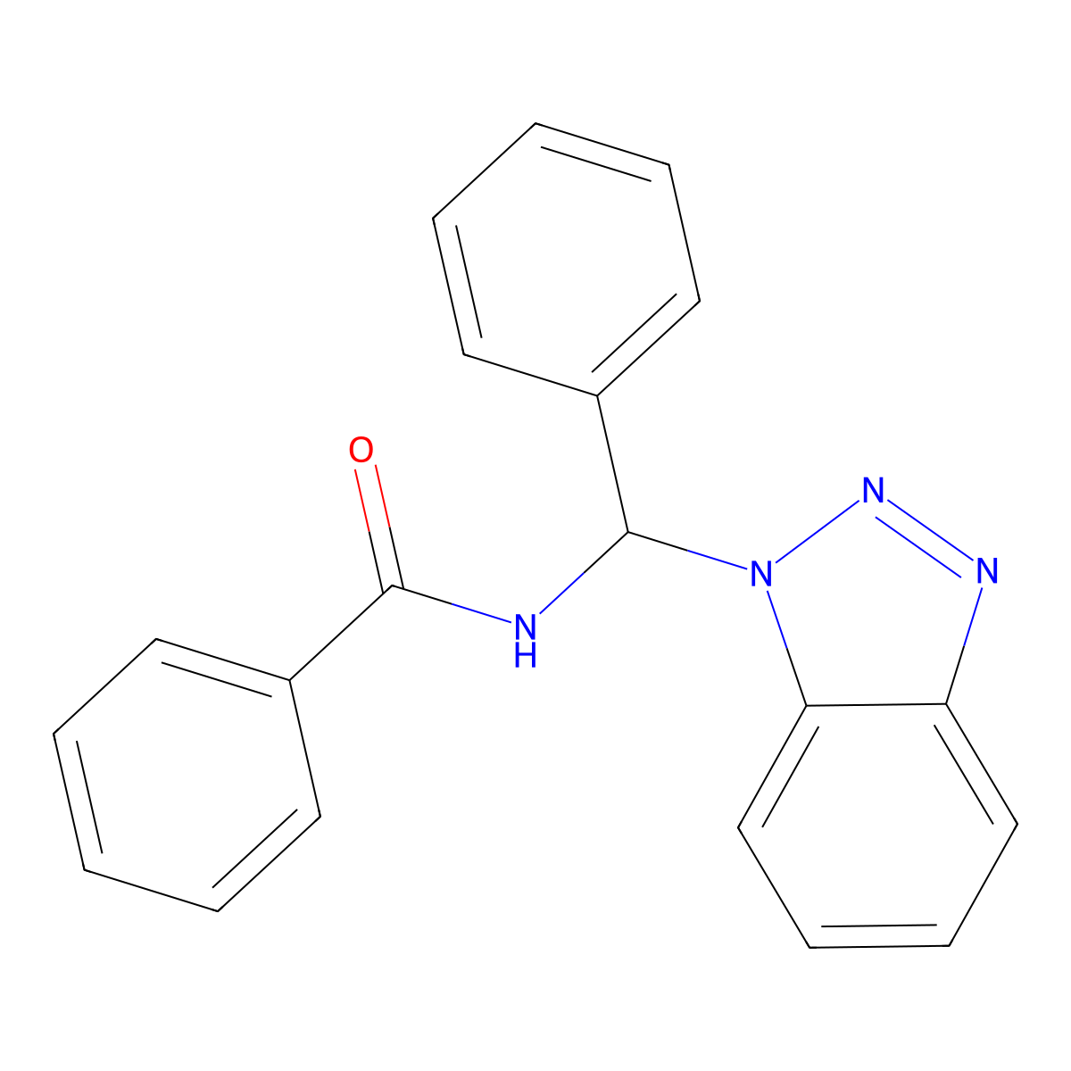 N-[benzotriazol-1-yl(phenyl)methyl]benzamide molecular structure, CAS 117067-48-8