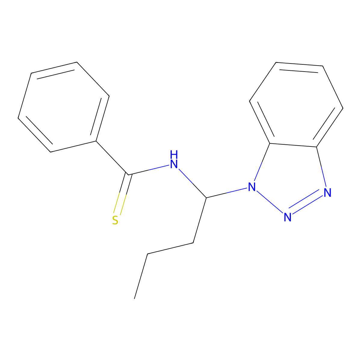 N-[1-(1H-1,2,3-Benzotriazol-1-yl)butyl]benzenecarbothioamide molecular structure, CAS 117067-52-4