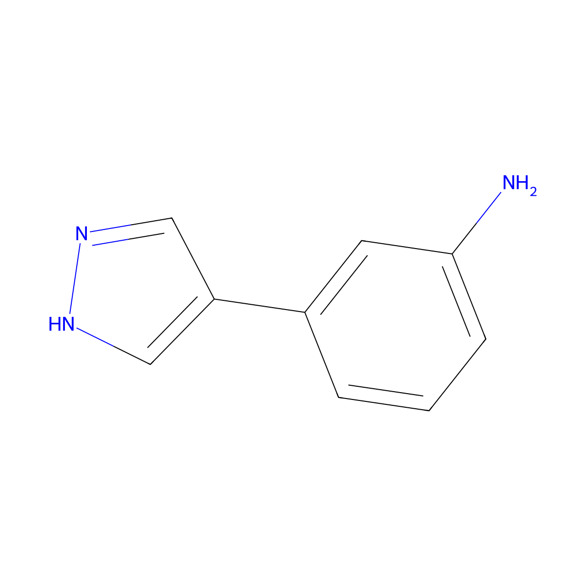 3-(1H-pyrazol-4-yl)aniline molecular structure, CAS 1170691-45-8