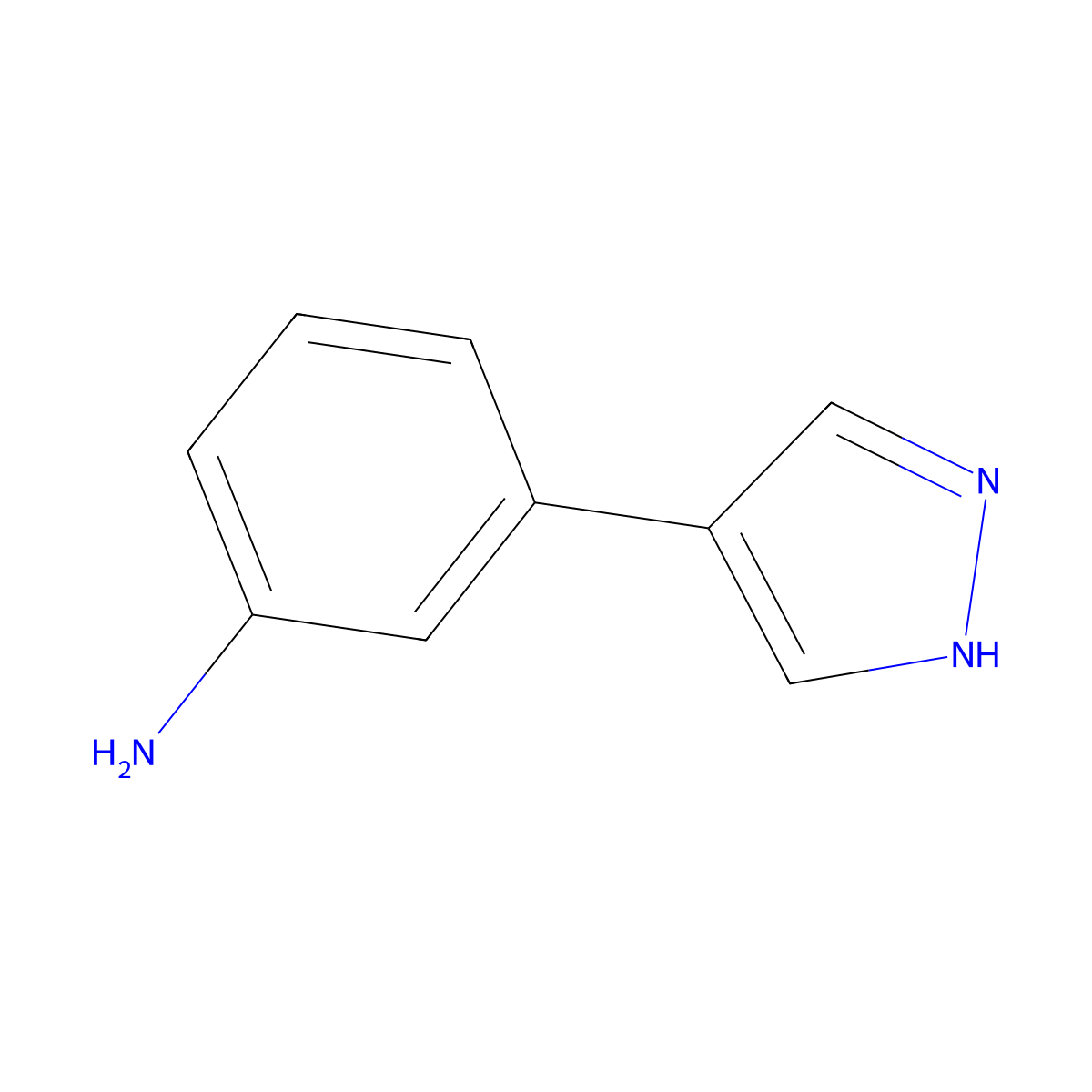 3-(1H-pyrazol-4-yl)aniline molecular structure, CAS 1170691-45-8