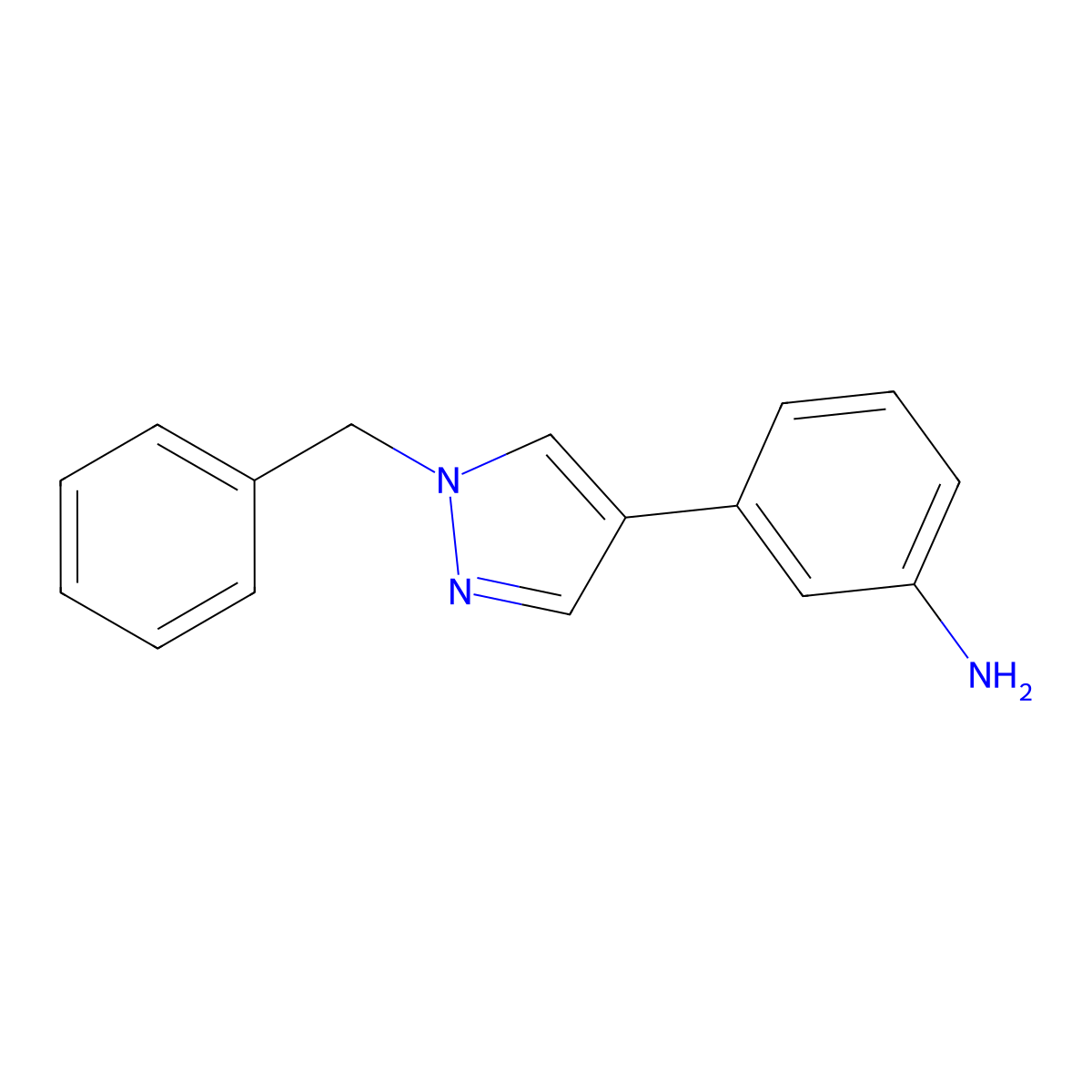 3-(1-Benzyl-1H-pyrazol-4-YL)aniline molecular structure, CAS 1170691-58-3