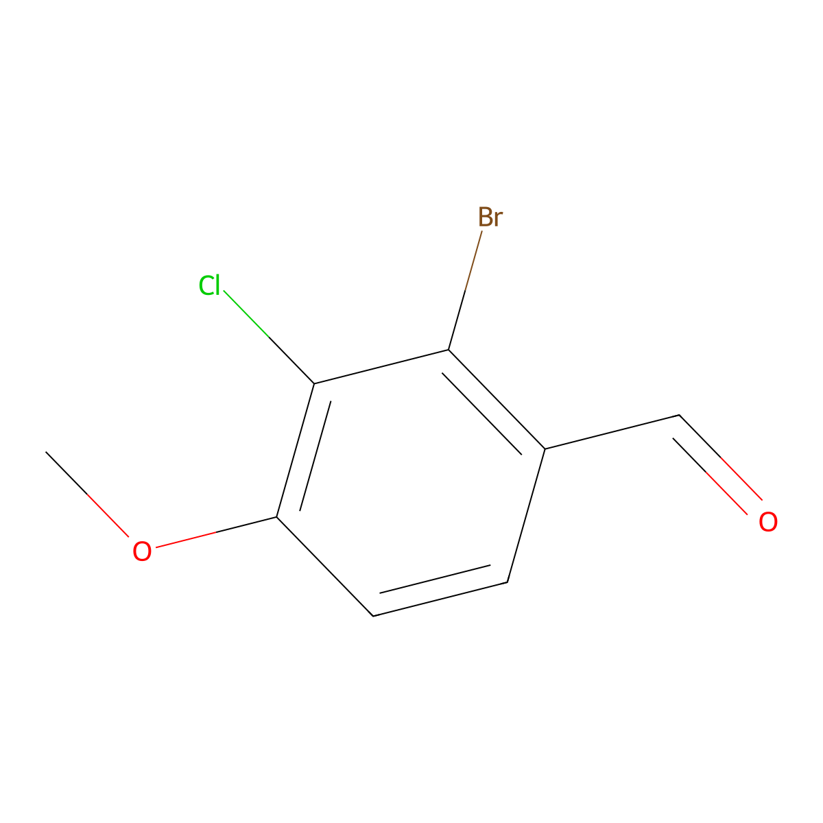 2-bromo-3-chloro-4-methoxyBenzaldehyde molecular structure, CAS 1170695-74-5