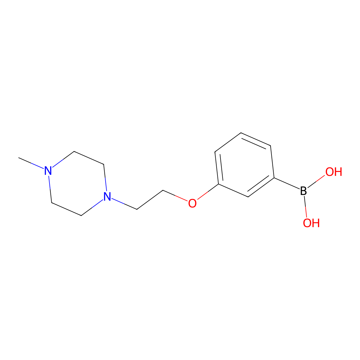 (3-(2-(4-Methylpiperazin-1-yl)ethoxy)phenyl)boronic acid molecular structure, CAS 1170697-43-4