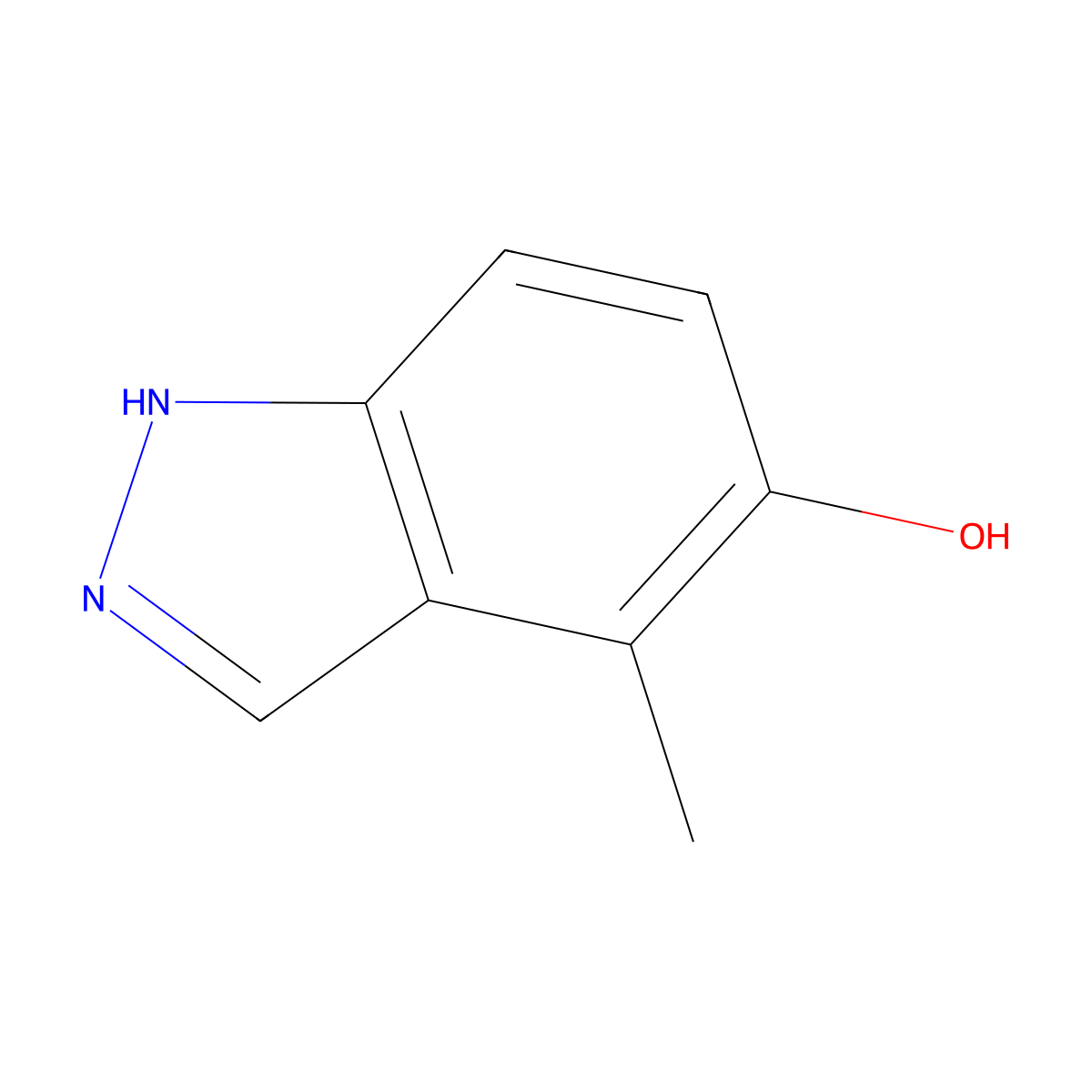 4-methyl-1H-indazol-5-ol molecular structure, CAS 117070-73-2