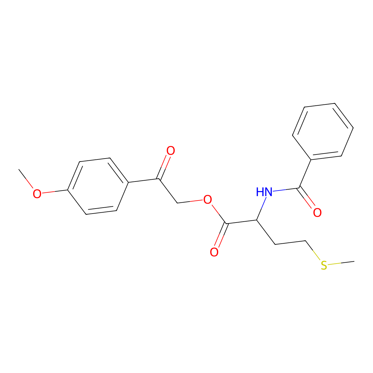 2-(4-methoxyphenyl)-2-oxoethyl N-(phenylcarbonyl)methioninate molecular structure, CAS 1170714-94-9