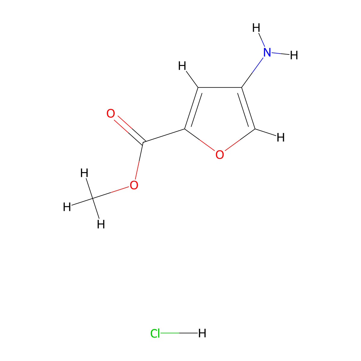 Methyl 4-Aminofuran-2-carboxylate Hydrochloride molecular structure, CAS 1170719-60-4