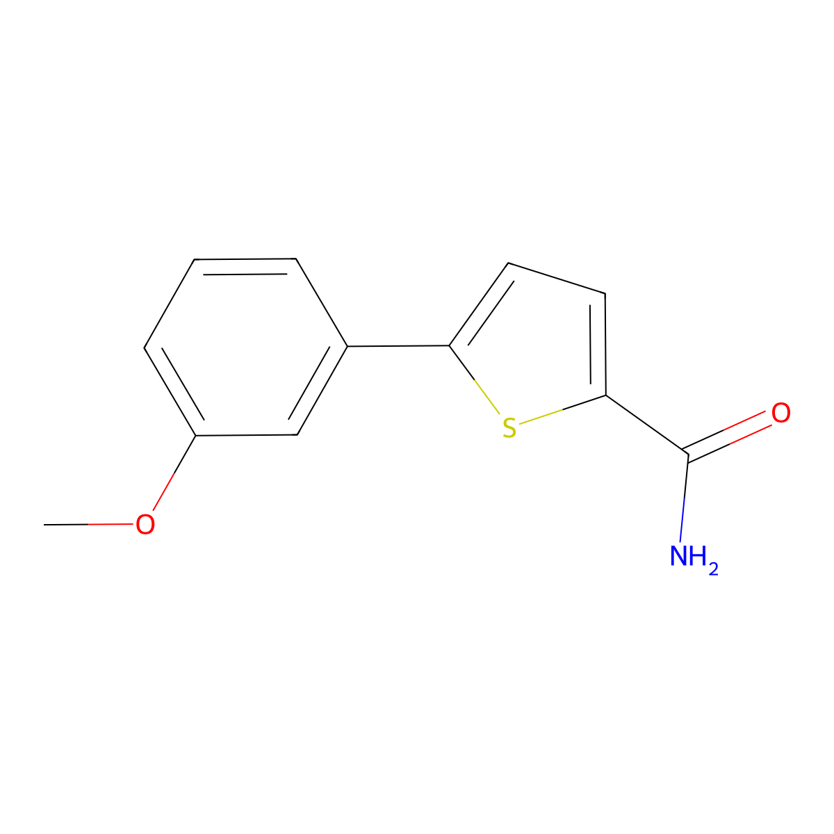 5-(3-Methoxyphenyl)-2-thiophenecarboxamide molecular structure, CAS 1170732-37-2