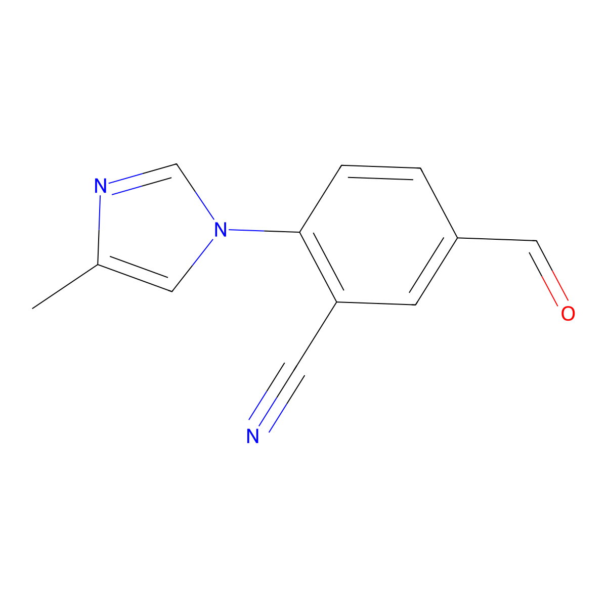 5-Formyl-2-(4-methyl-1H-imidazol-1-yl)benzonitrile molecular structure, CAS 1170735-10-0