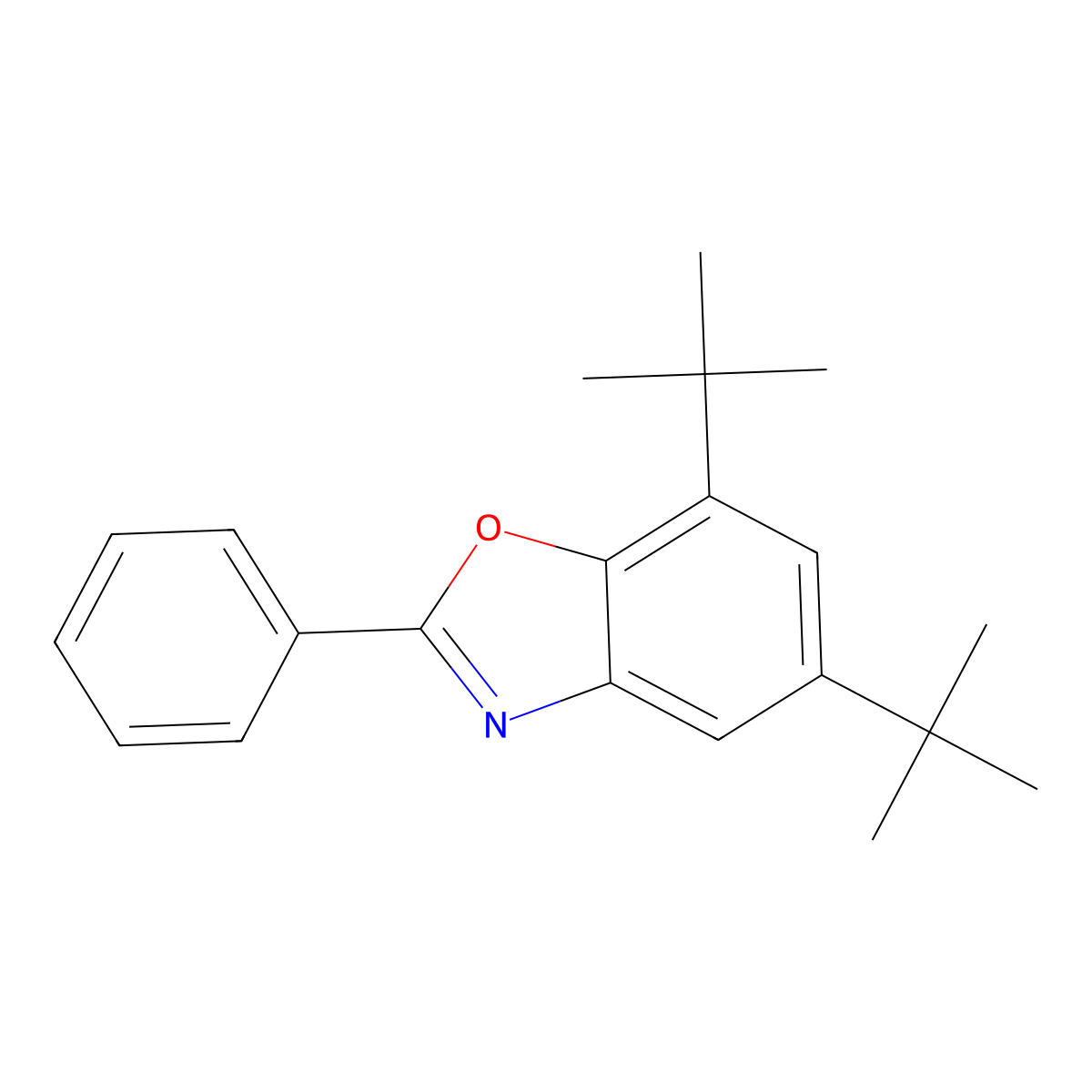 5,7-Di-tert-butyl-2-phenylbenzo[d]oxazole molecular structure, CAS 117077-85-7