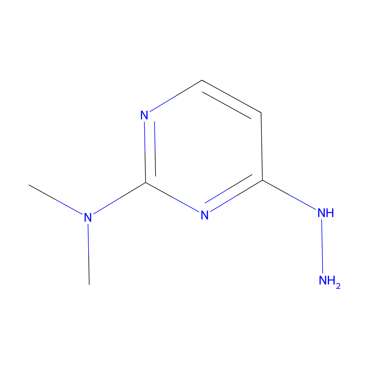 4-hydrazinylidene-N,N-dimethyl-1,4-dihydropyrimidin-2-amine molecular structure, CAS 117077-95-9
