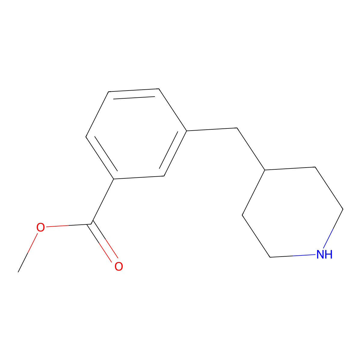 3-(4-Piperidinylmethyl)-benzoic acid methyl ester molecular structure, CAS 1170775-45-7