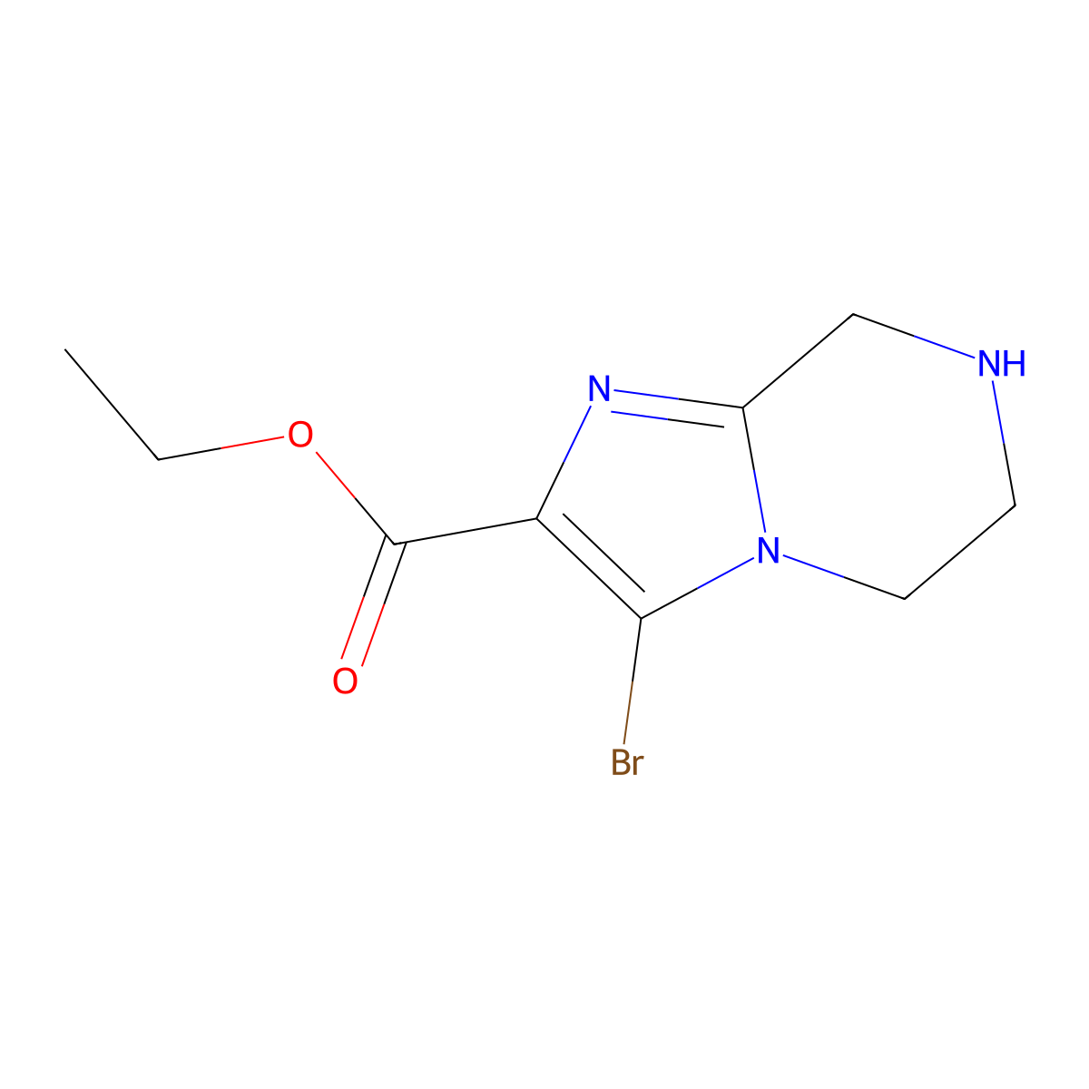 Ethyl 3-bromo-5,6,7,8-tetrahydroimidazo[1,2-a]pyrazine-2-carboxylate molecular structure, CAS 1170776-06-3