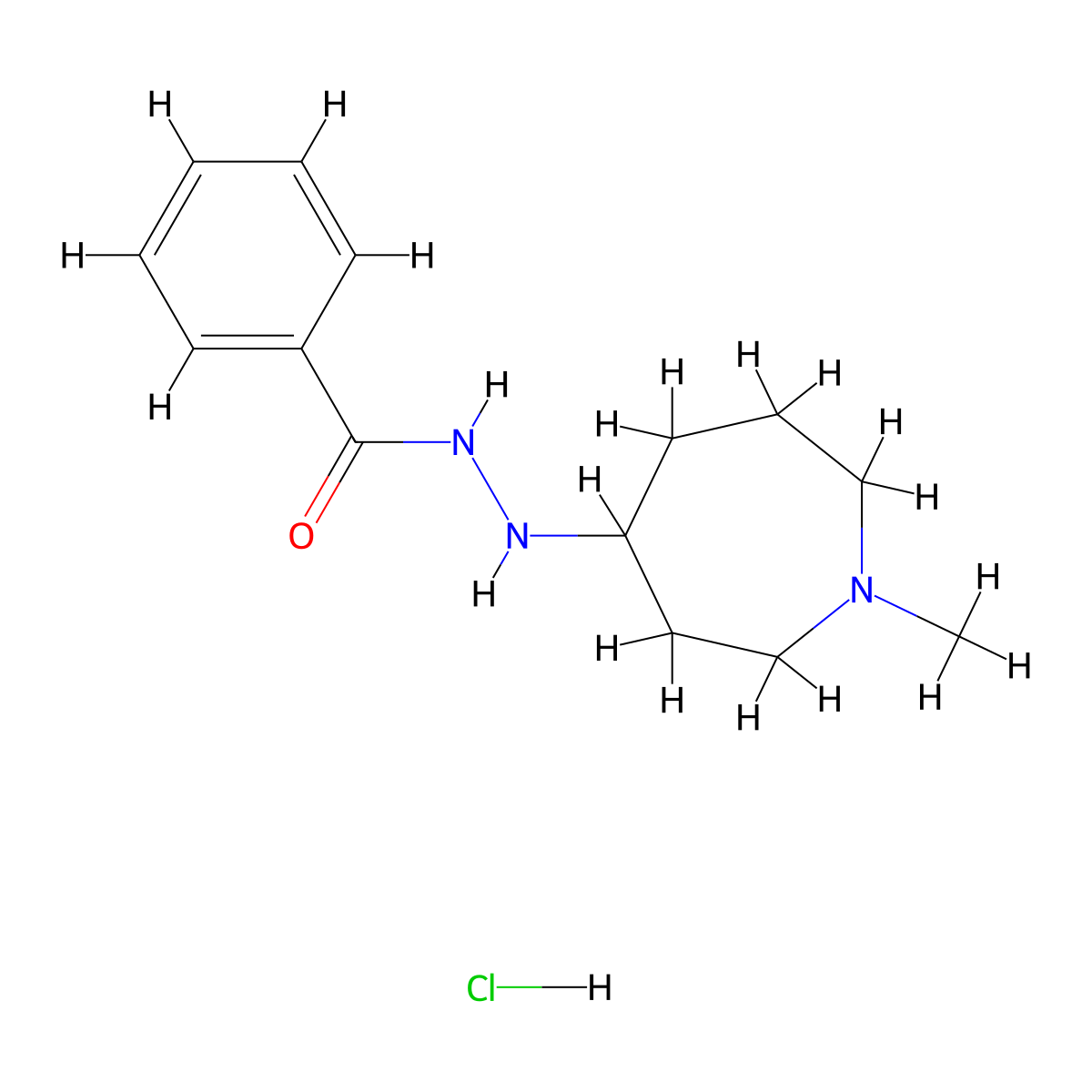 Benzoic acid, 2-(hexahydro-1-methyl-1H-azepin-4-yl)hydrazide, hydrochloride (1:1) molecular structure, CAS 117078-69-0