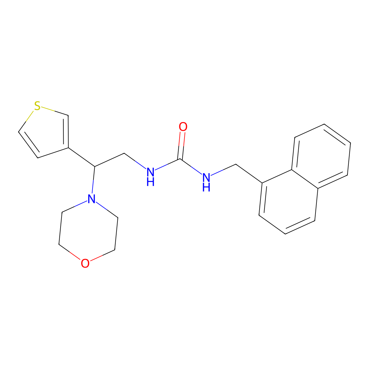1-(2-Morpholino-2-(thiophen-3-yl)ethyl)-3-(naphthalen-1-ylmethyl)urea molecular structure, CAS 1170787-07-1