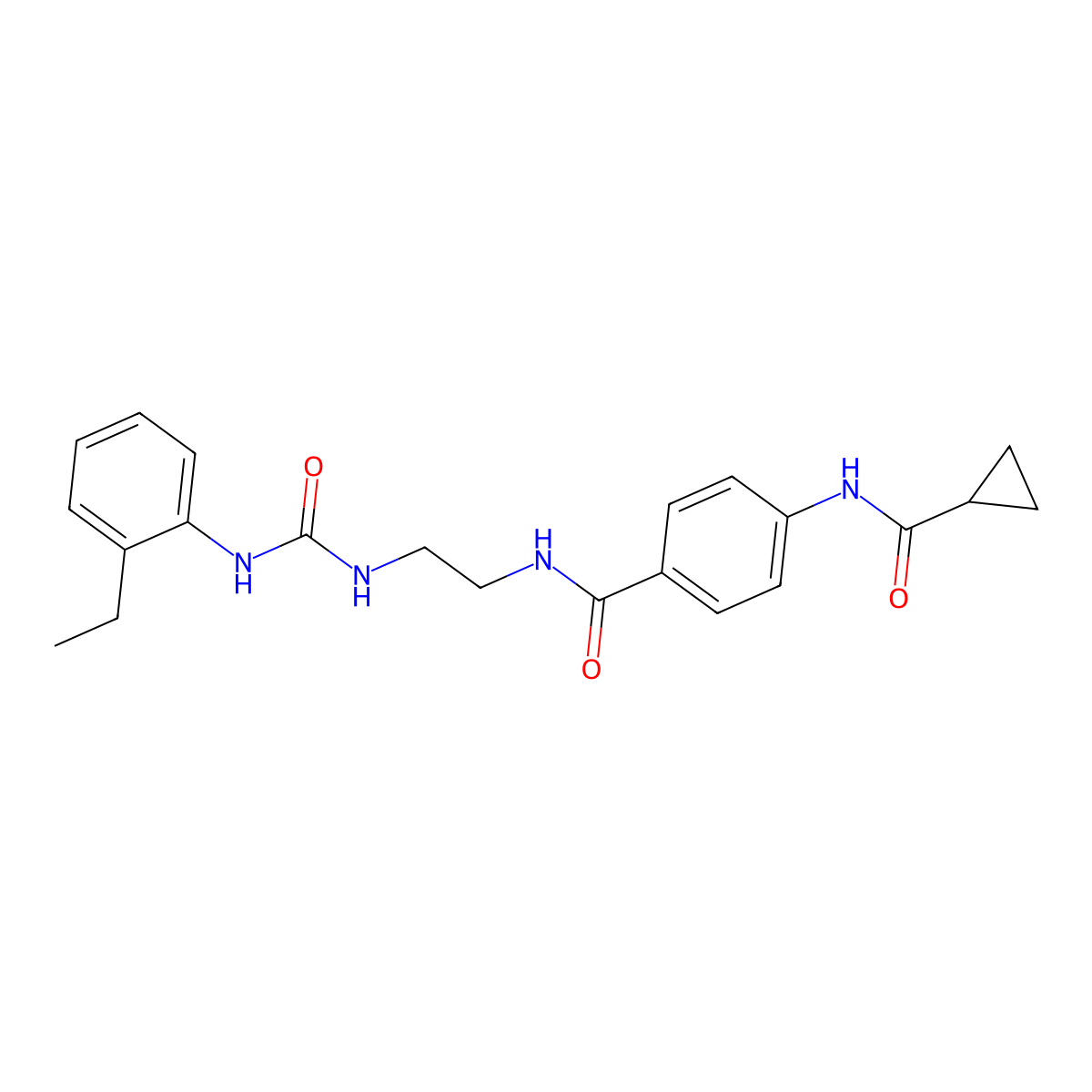 4-(cyclopropanecarboxamido)-N-(2-(3-(2-ethylphenyl)ureido)ethyl)benzamide molecular structure, CAS 1170789-77-1