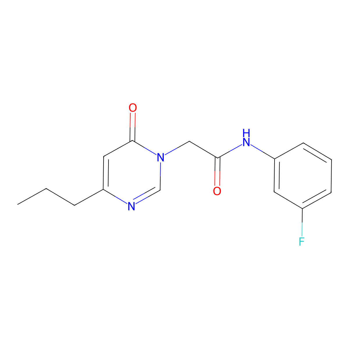 N-(3-fluorophenyl)-2-(6-oxo-4-propylpyrimidin-1(6H)-yl)acetamide molecular structure, CAS 1170793-13-1