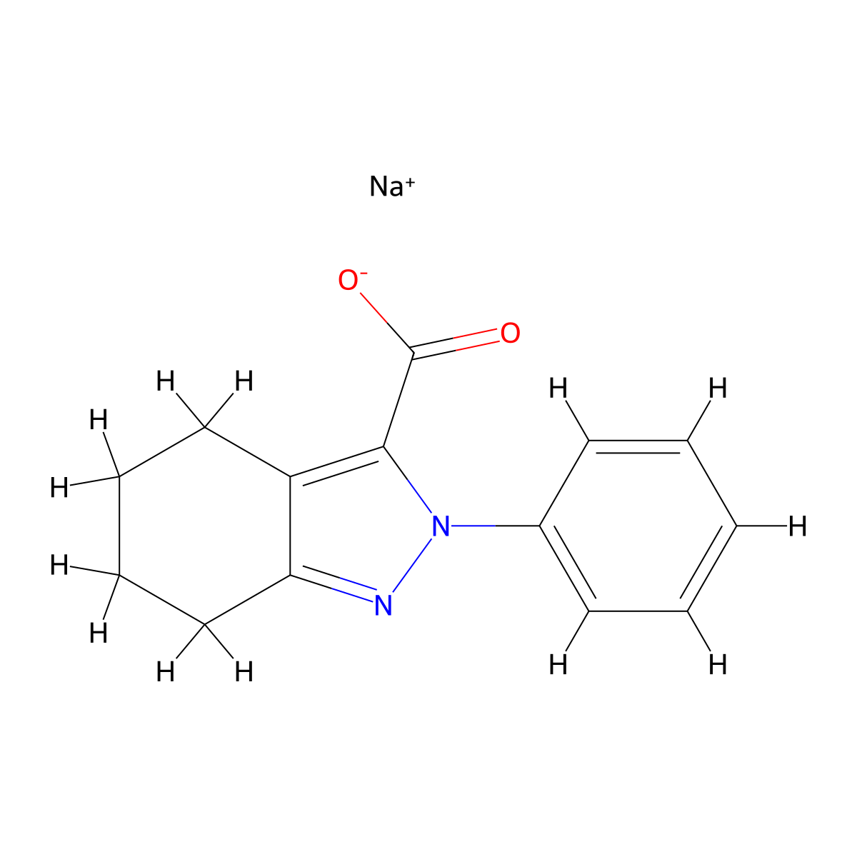 sodium 2-phenyl-4,5,6,7-tetrahydro-2H-indazole-3-carboxylate molecular structure, CAS 1170796-46-9