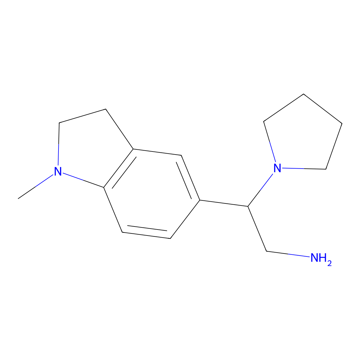 2-(1-Methyl-2,3-dihydro-1H-indol-5-YL)-2-(pyrrolidin-1-YL)ethan-1-amine molecular structure, CAS 1170797-05-3