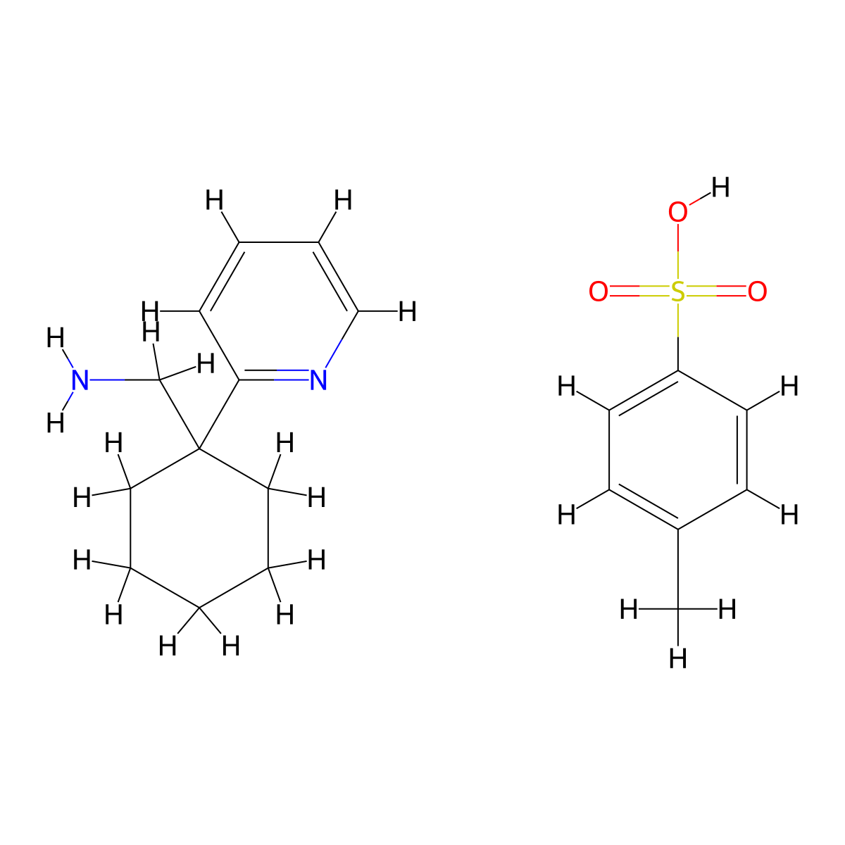 (1-(Pyridin-2-yl)cyclohexyl)methanamine Tosylate molecular structure, CAS 1170797-45-1