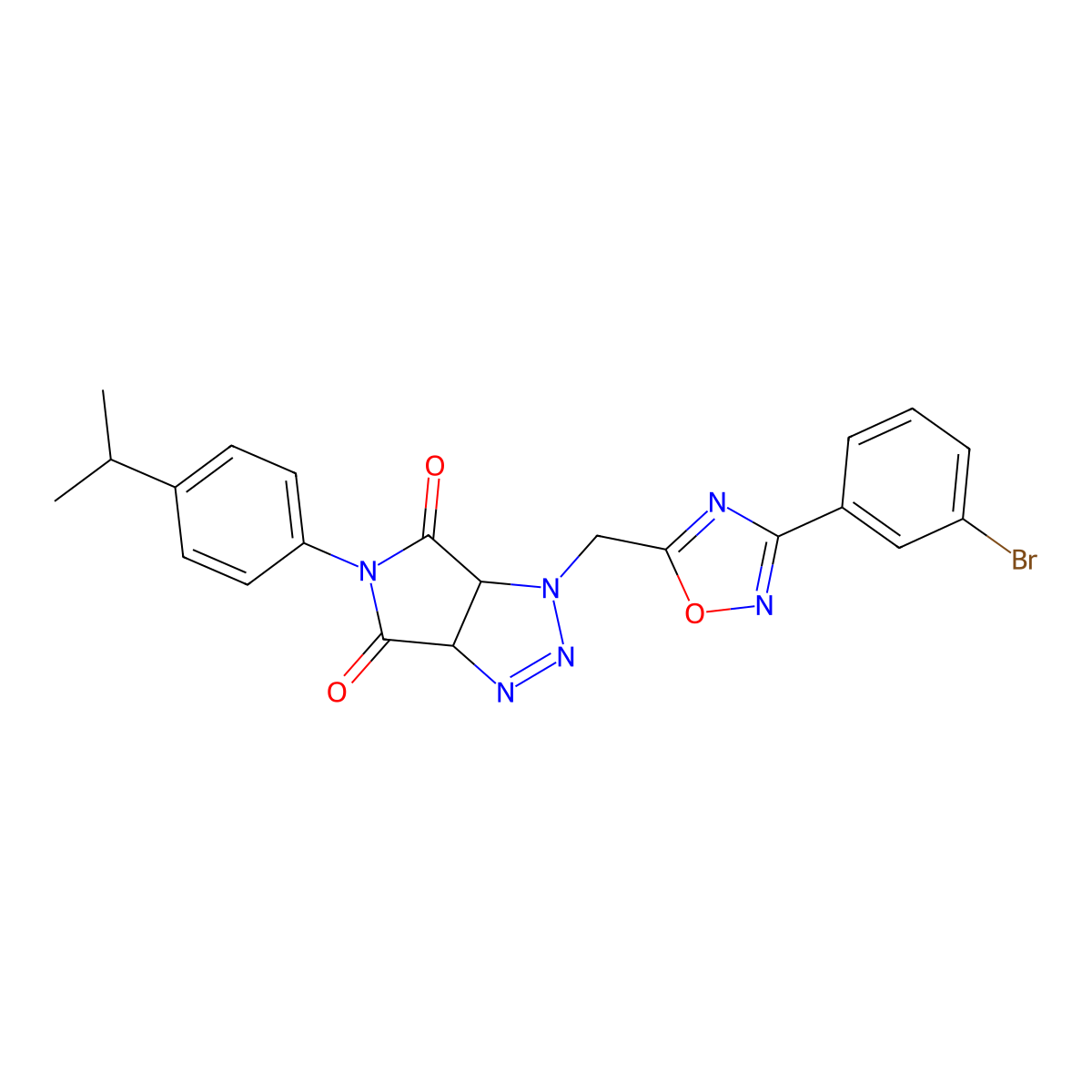 1-((3-(3-bromophenyl)-1,2,4-oxadiazol-5-yl)methyl)-5-(4-isopropylphenyl)-1,6a-dihydropyrrolo[3,4-d][1,2,3]triazole-4,6(3aH,5H)-dione molecular structure, CAS 1170799-52-6