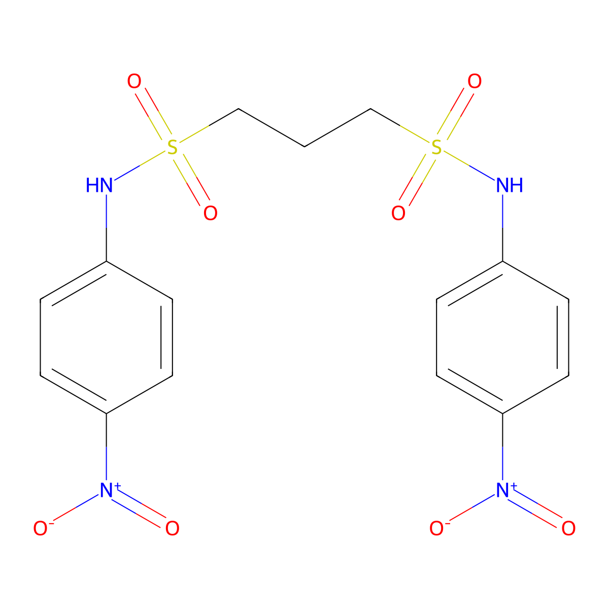 N,N'-bis(4-nitrophenyl)propane-1,3-disulfonamide molecular structure, CAS 1170799-90-2