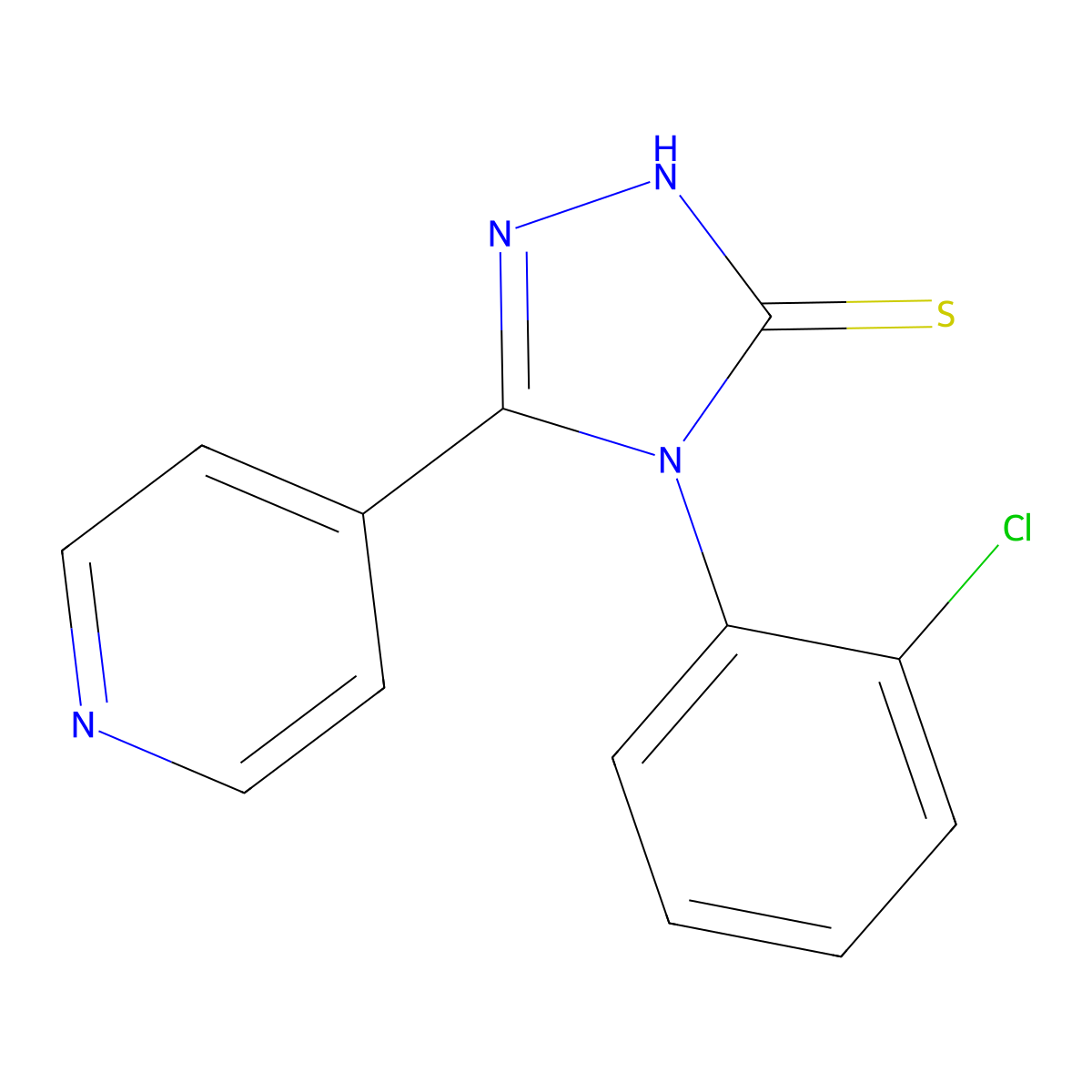 4-(2-chlorophenyl)-5-(pyridin-4-yl)-4H-1,2,4-triazole-3-thiol molecular structure, CAS 117080-34-9