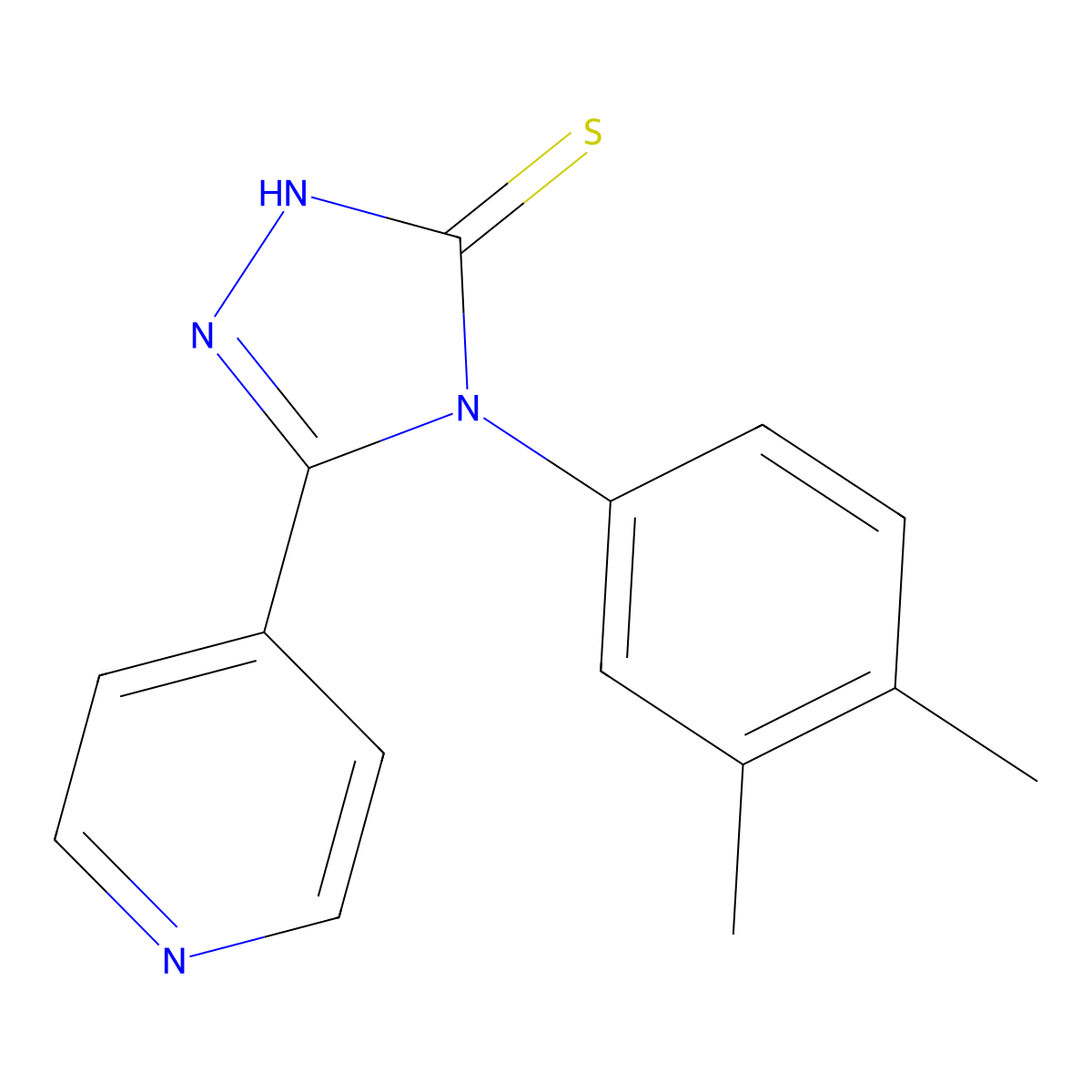 4-(3,4-dimethylphenyl)-5-(pyridin-4-yl)-4H-1,2,4-triazole-3-thiol molecular structure, CAS 117080-37-2