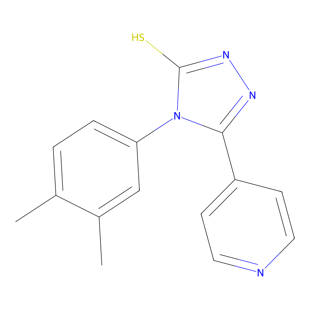 4-(3,4-dimethylphenyl)-5-(pyridin-4-yl)-4H-1,2,4-triazole-3-thiol molecular structure, CAS 117080-37-2
