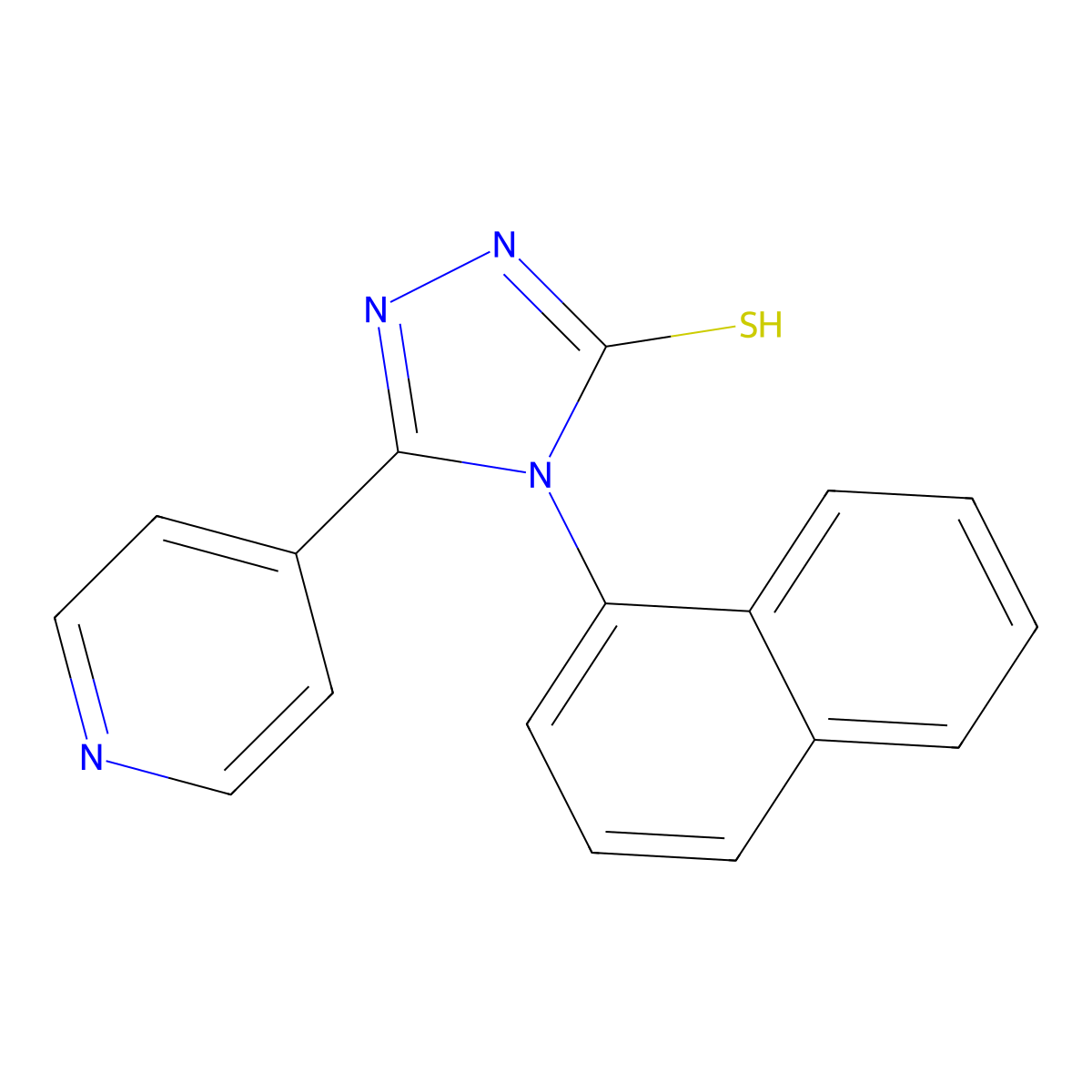 4-naphthalen-1-yl-3-pyridin-4-yl-1H-1,2,4-triazole-5-thione molecular structure, CAS 117080-38-3