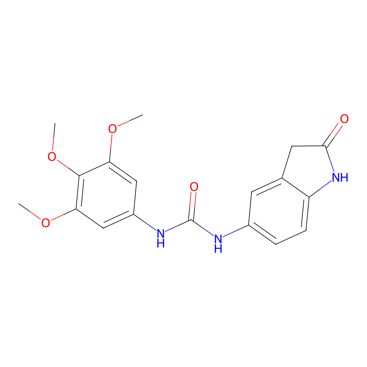 1-(2-Oxoindolin-5-yl)-3-(3,4,5-trimethoxyphenyl)urea molecular structure, CAS 1170801-72-5