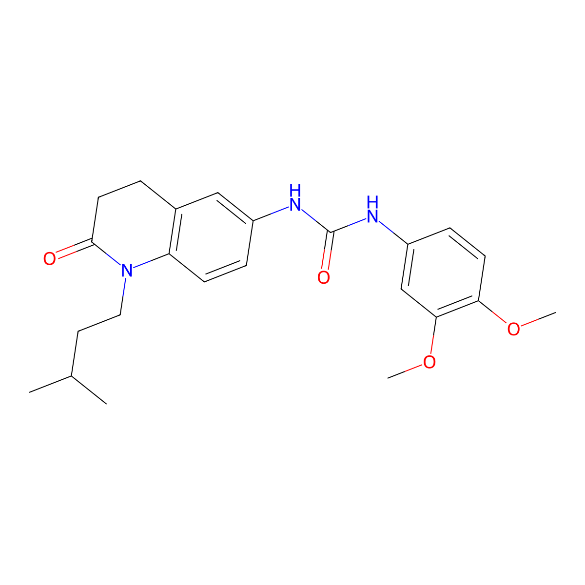 1-(3,4-Dimethoxyphenyl)-3-(1-isopentyl-2-oxo-1,2,3,4-tetrahydroquinolin-6-yl)urea molecular structure, CAS 1170805-85-2