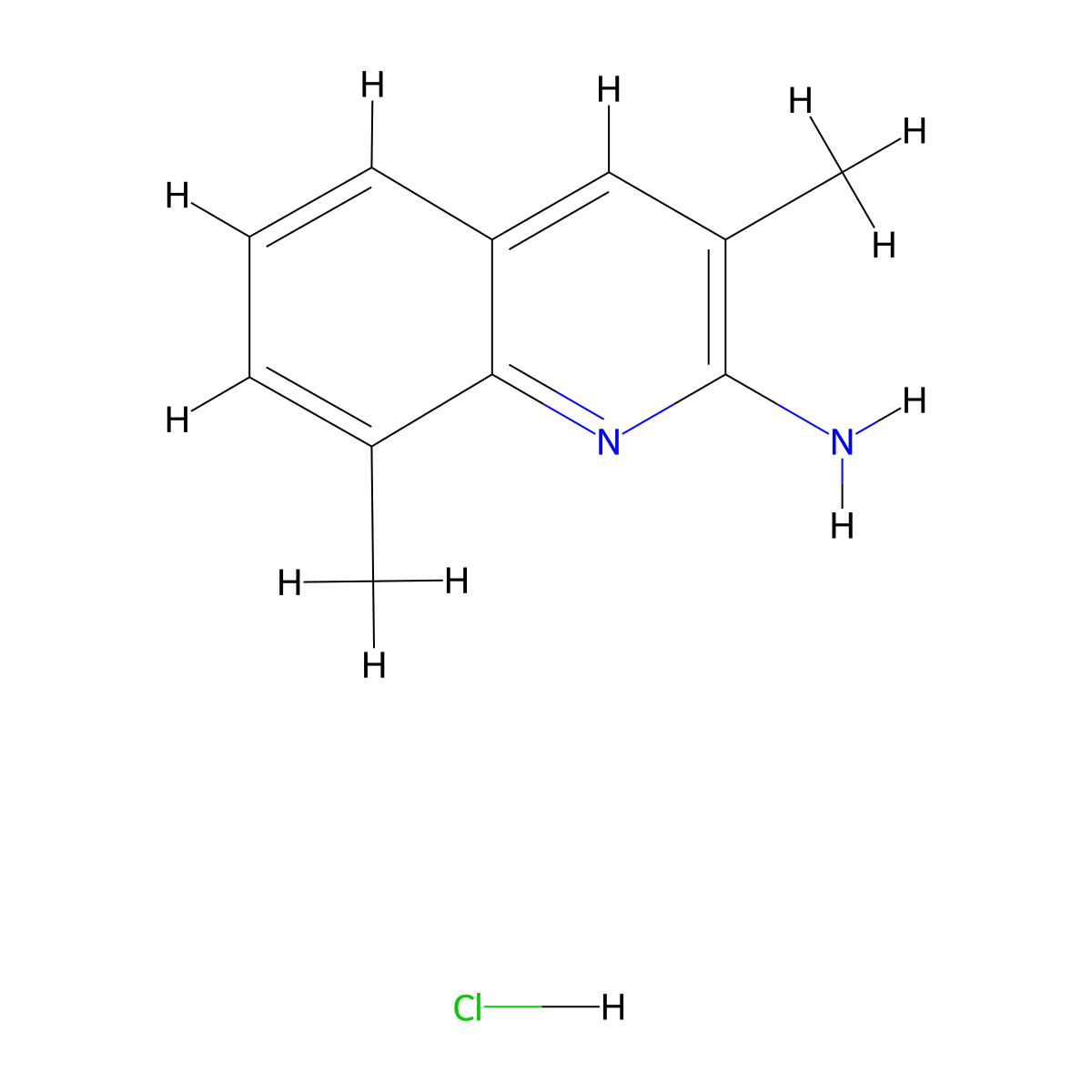 2-Amino-3,8-dimethylquinoline hydrochloride molecular structure, CAS 1170807-70-1