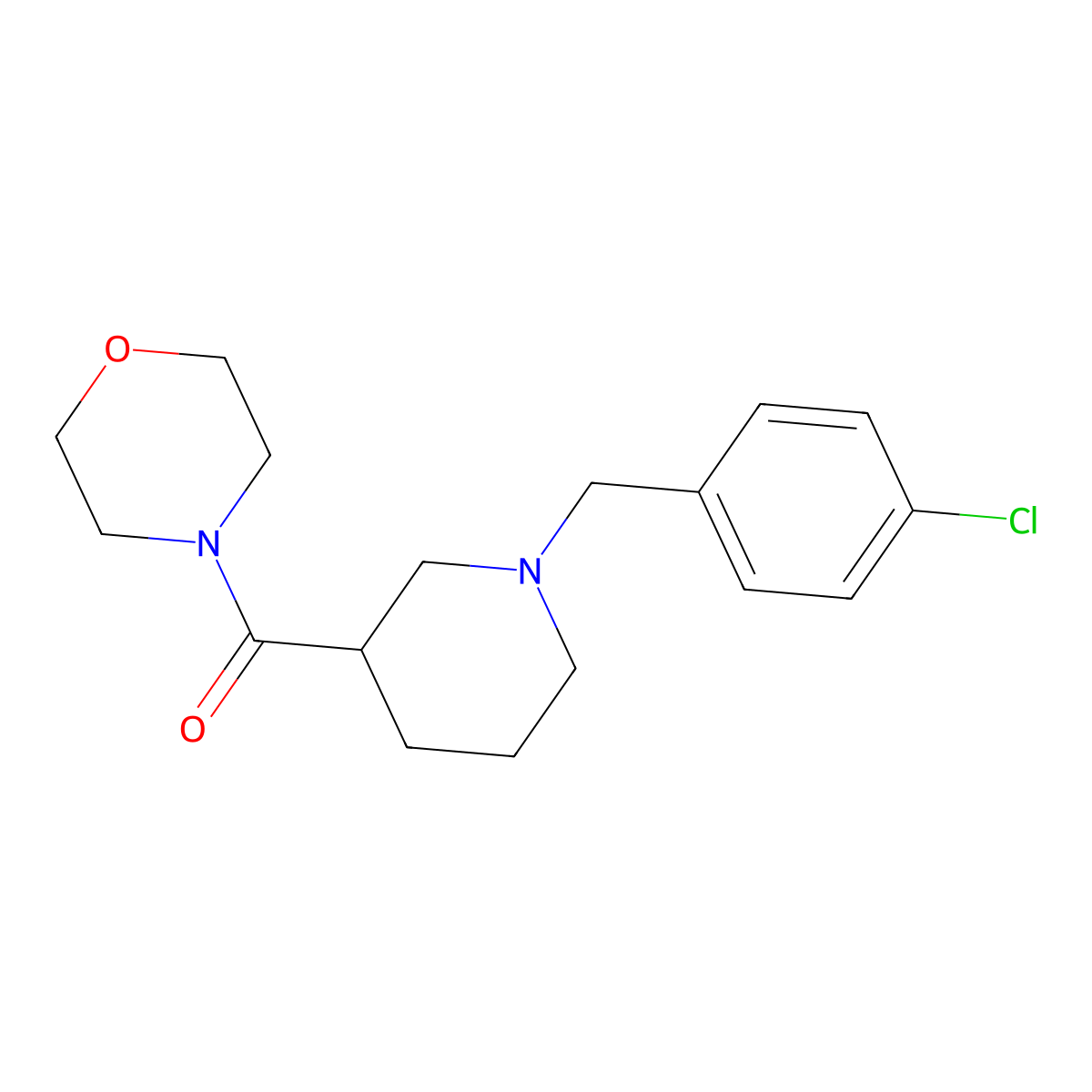 4-{1-[(4-Chlorophenyl)methyl]piperidine-3-carbonyl}morpholine molecular structure, CAS 1170809-52-5