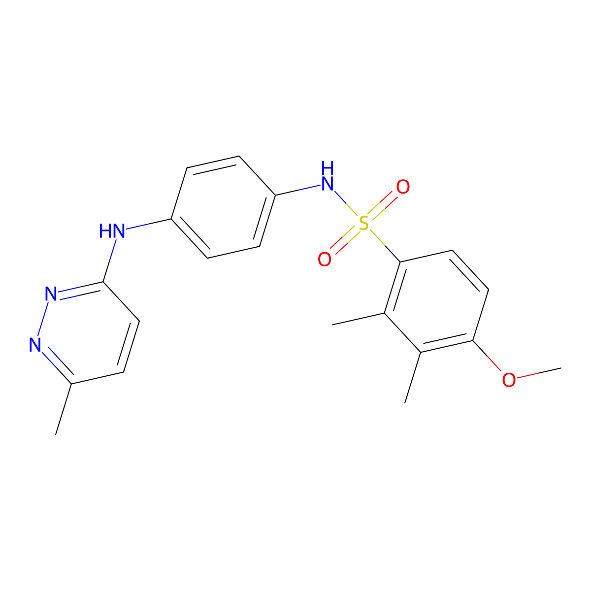 4-methoxy-2,3-dimethyl-N-(4-((6-methylpyridazin-3-yl)amino)phenyl)benzenesulfonamide molecular structure, CAS 1170811-29-6