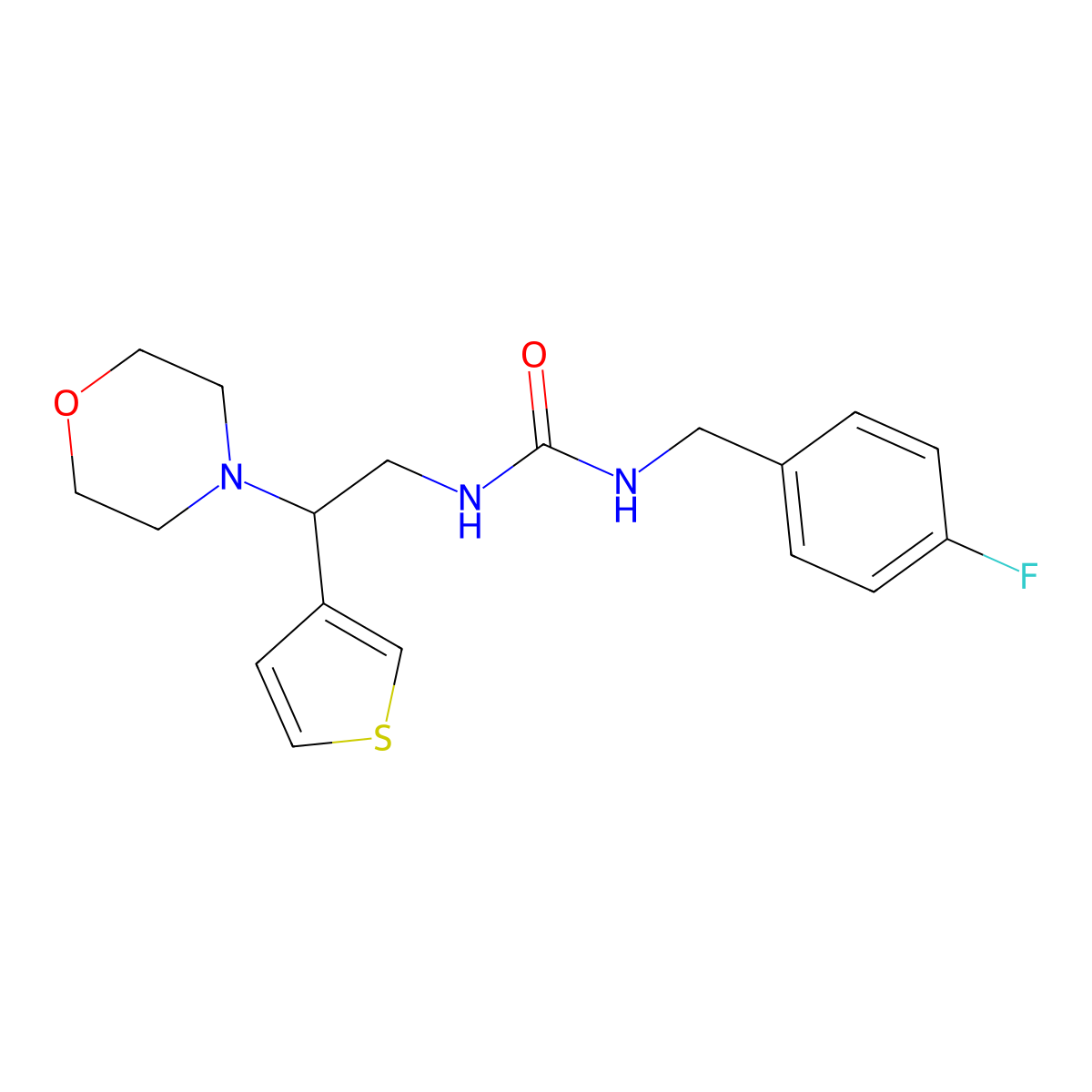 1-(4-Fluorobenzyl)-3-(2-morpholino-2-(thiophen-3-yl)ethyl)urea molecular structure, CAS 1170814-51-3