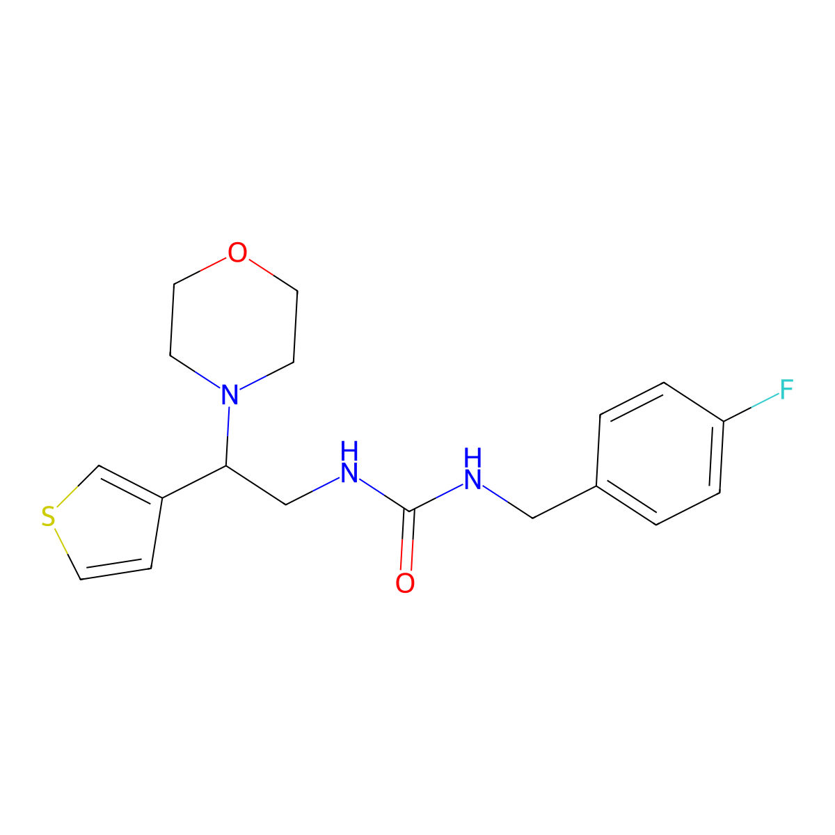 1-(4-Fluorobenzyl)-3-(2-morpholino-2-(thiophen-3-yl)ethyl)urea molecular structure, CAS 1170814-51-3