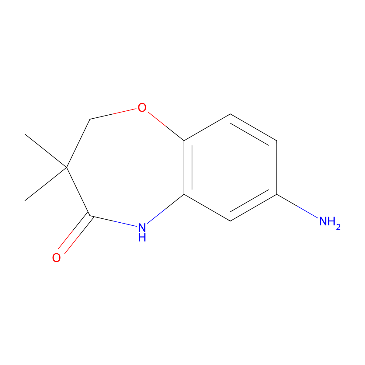 7-Amino-3,3-dimethyl-2,5-dihydro-1,5-benzoxazepin-4-one molecular structure, CAS 1170815-20-9