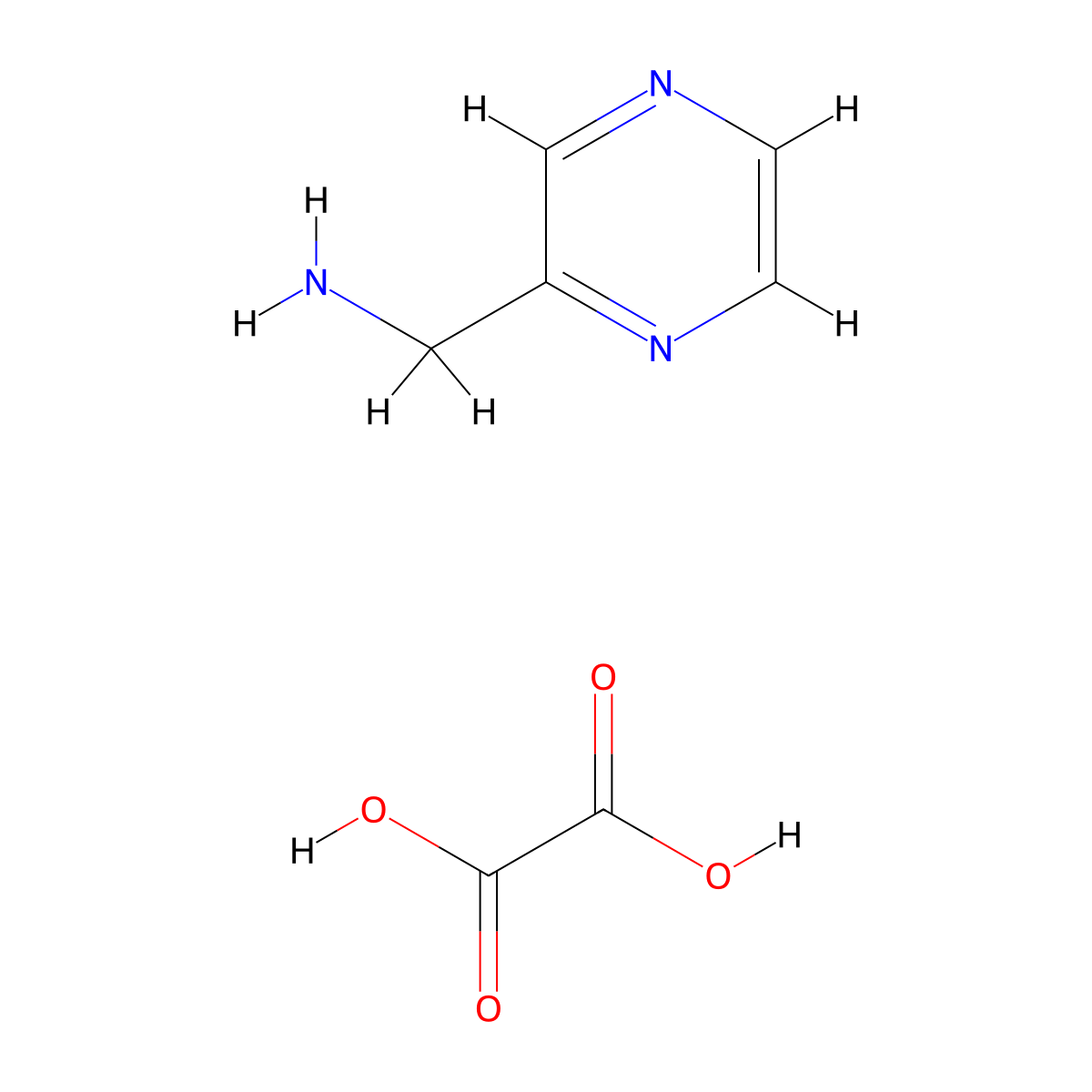 C-Pyrazin-2-YL-methylamine oxalate molecular structure, CAS 1170817-91-0