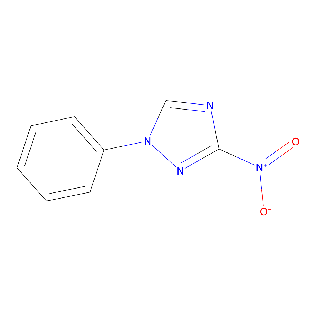 3-nitro-1-phenyl-1H-1,2,4-triazole molecular structure, CAS 117082-53-8