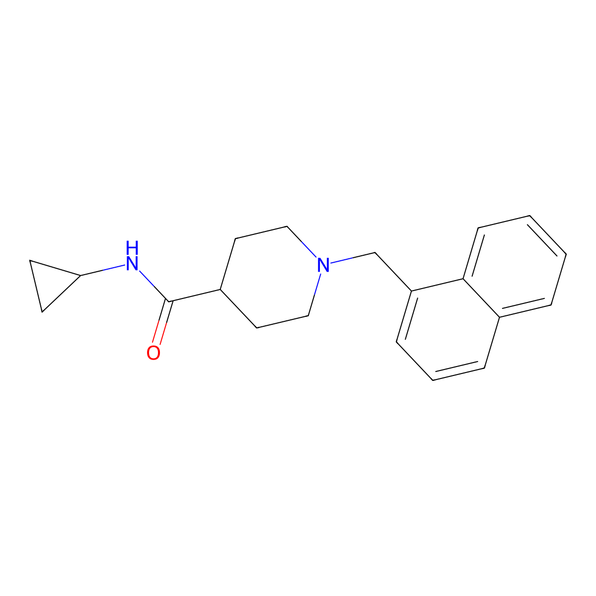 N-cyclopropyl-1-[(naphthalen-1-yl)methyl]piperidine-4-carboxamide molecular structure, CAS 1170820-66-2