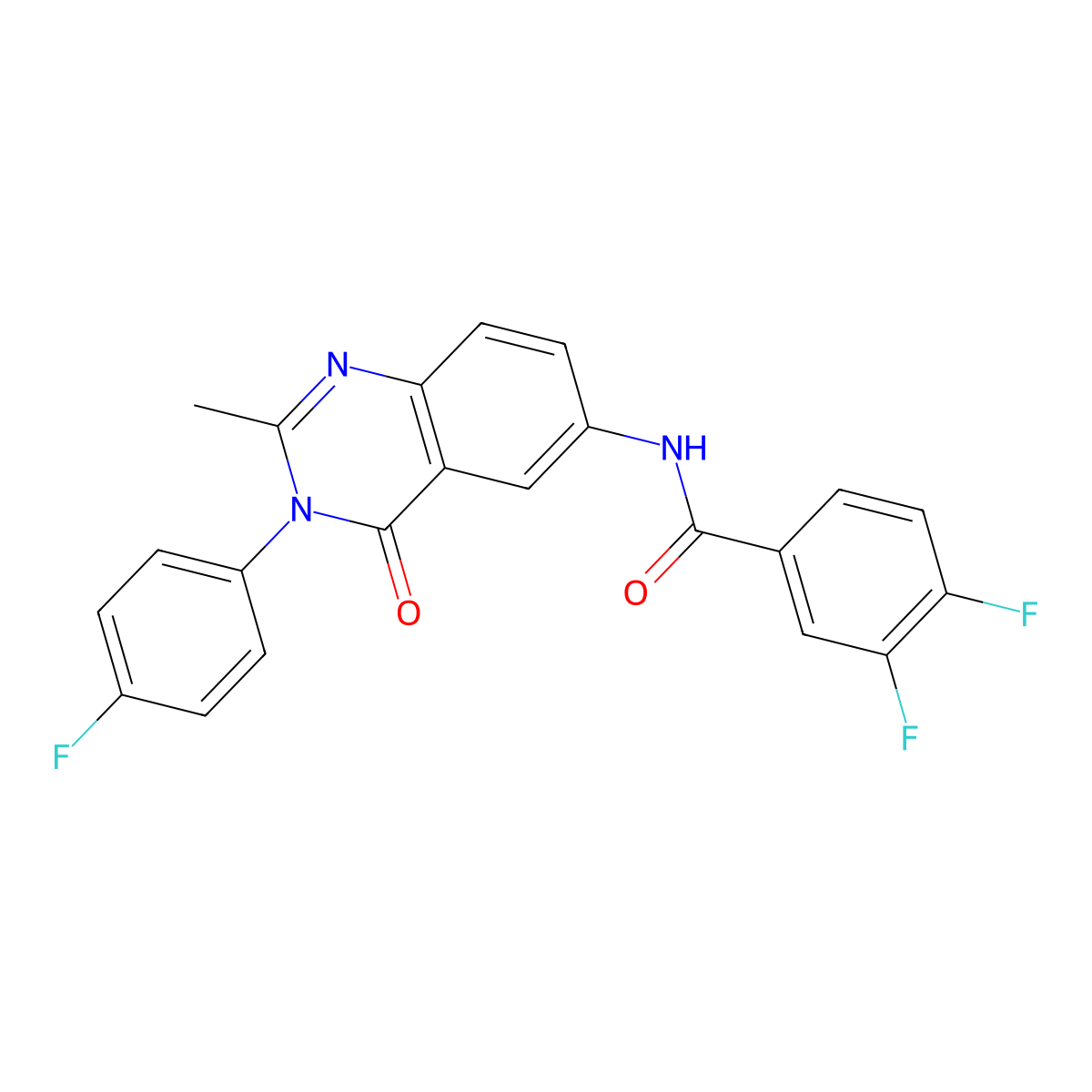 3,4-difluoro-N-[3-(4-fluorophenyl)-2-methyl-4-oxo-3,4-dihydroquinazolin-6-yl]benzamide molecular structure, CAS 1170822-83-9