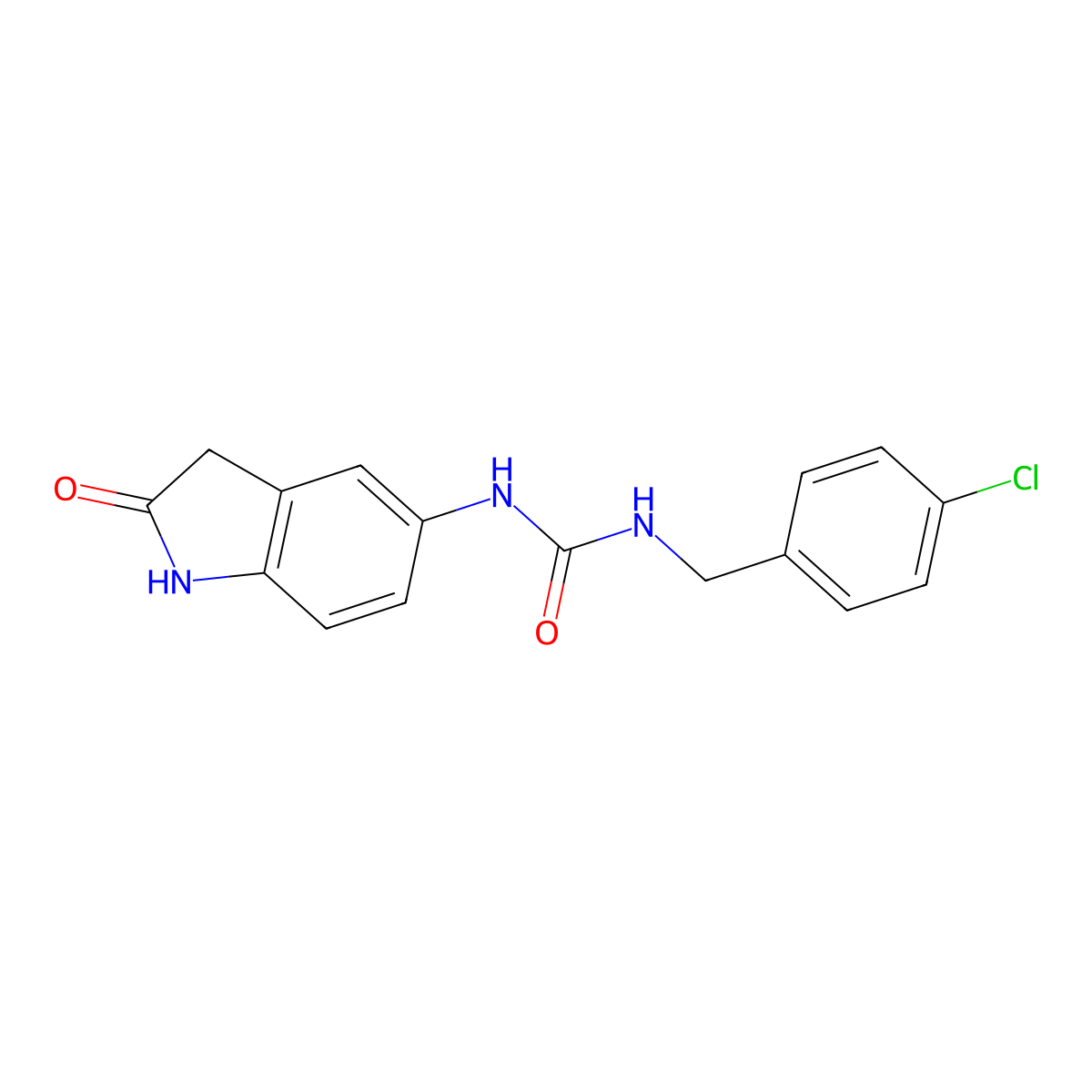 1-(4-Chlorobenzyl)-3-(2-oxoindolin-5-yl)urea molecular structure, CAS 1170827-67-4