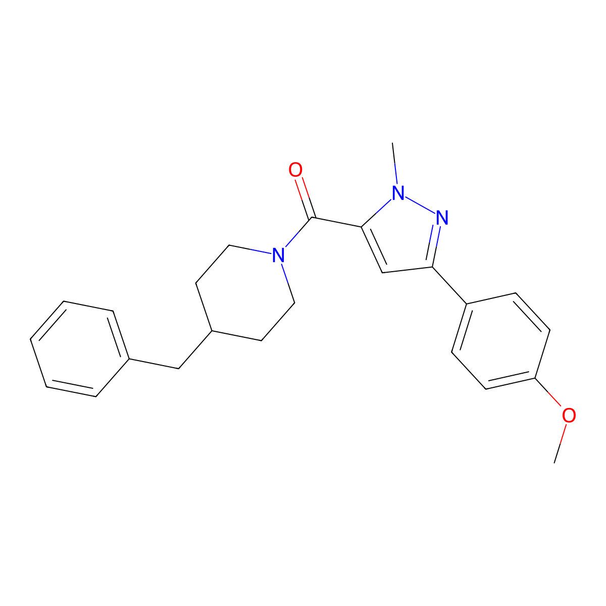 (4-benzylpiperidino)[3-(4-methoxyphenyl)-1-methyl-1H-pyrazol-5-yl]methanone molecular structure, CAS 1170827-75-4