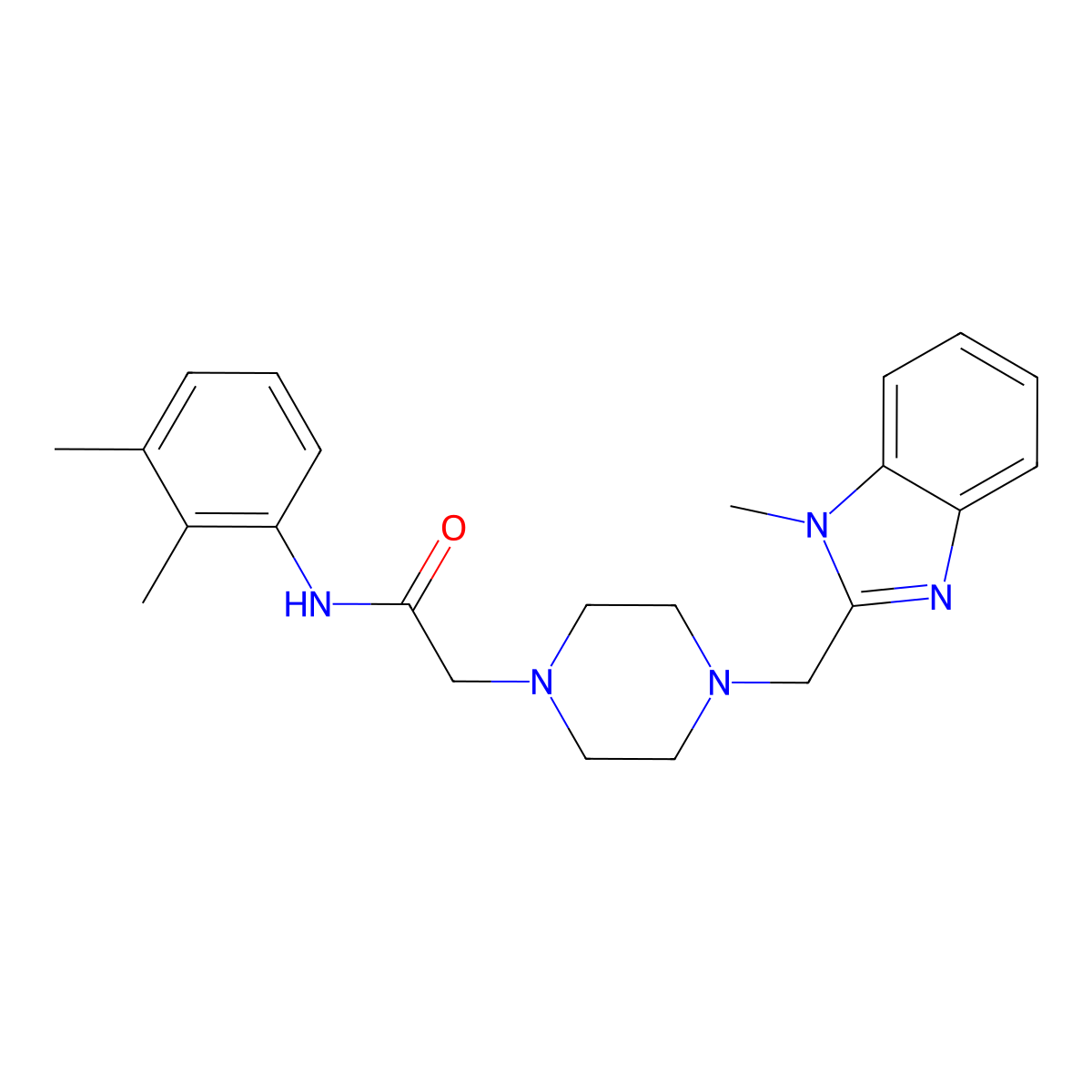 N-(2,3-dimethylphenyl)-2-{4-[(1-methyl-1H-1,3-benzodiazol-2-yl)methyl]piperazin-1-yl}acetamide molecular structure, CAS 1170827-82-3