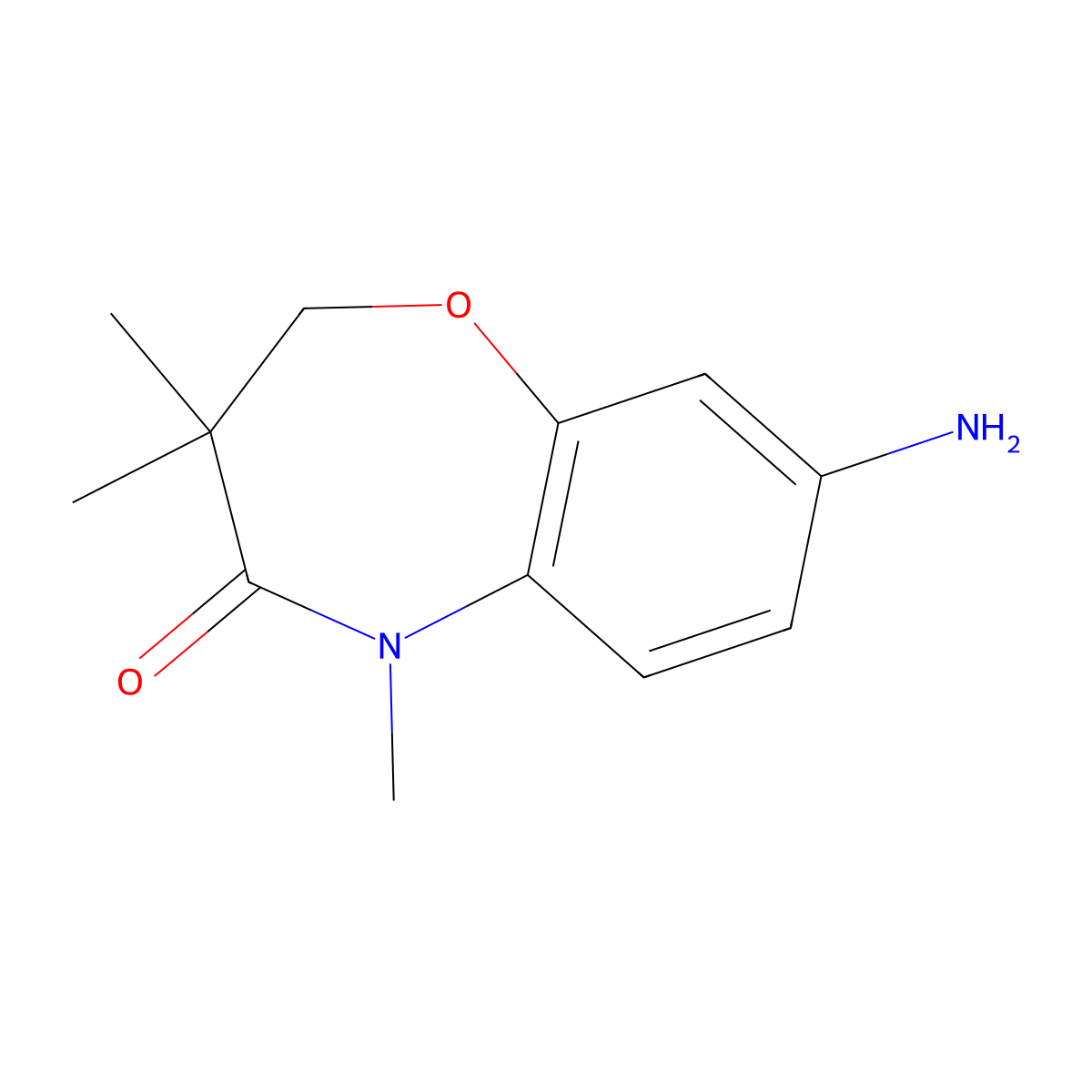8-amino-3,3,5-trimethyl-2,3-dihydro-1,5-benzoxazepin-4(5H)-one molecular structure, CAS 1170829-05-6